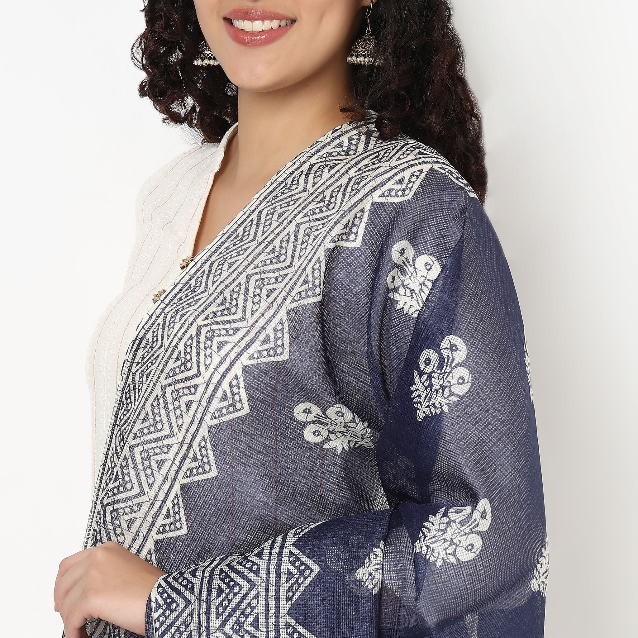 Kota Doria Printed Dupatta - Image 3