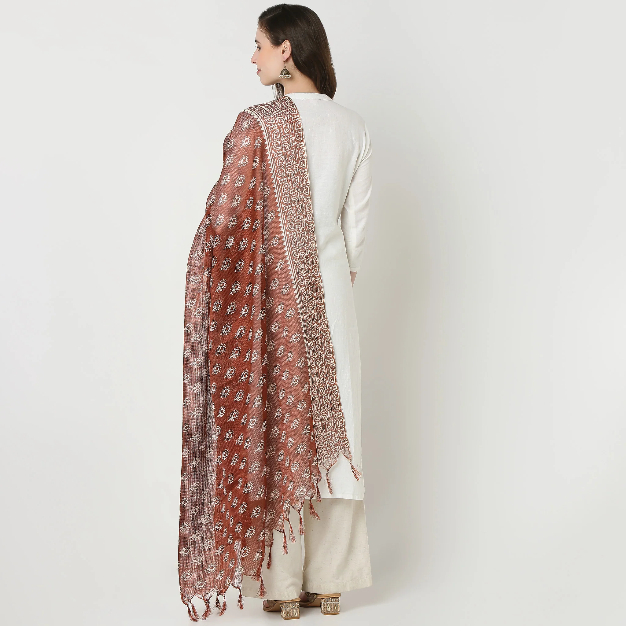Kota Doria Printed Dupatta - Image 2