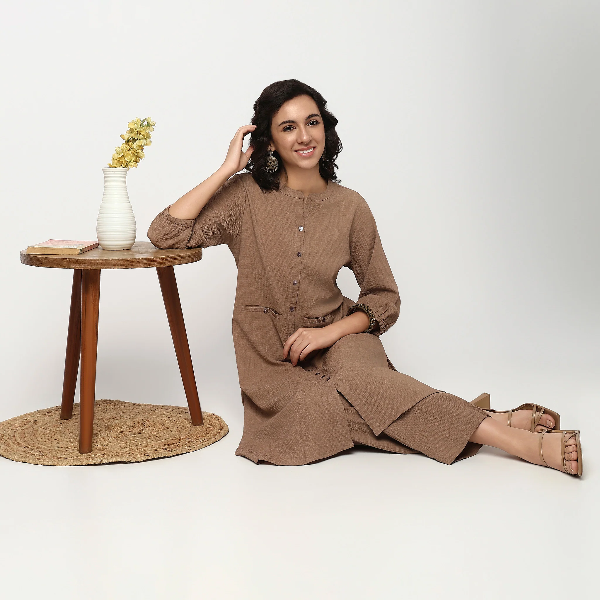 Band Collar Kurta Set with Pant