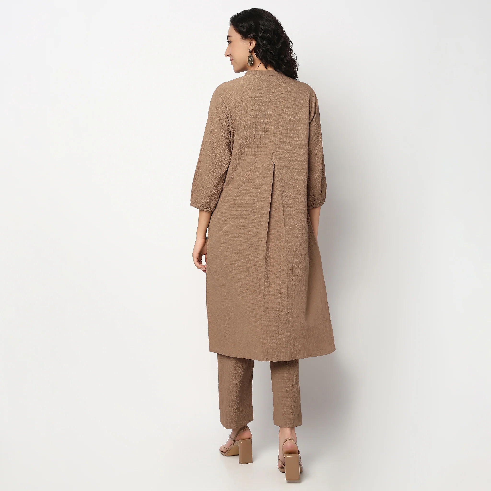 Band Collar Kurta Set with Pant - Image 3