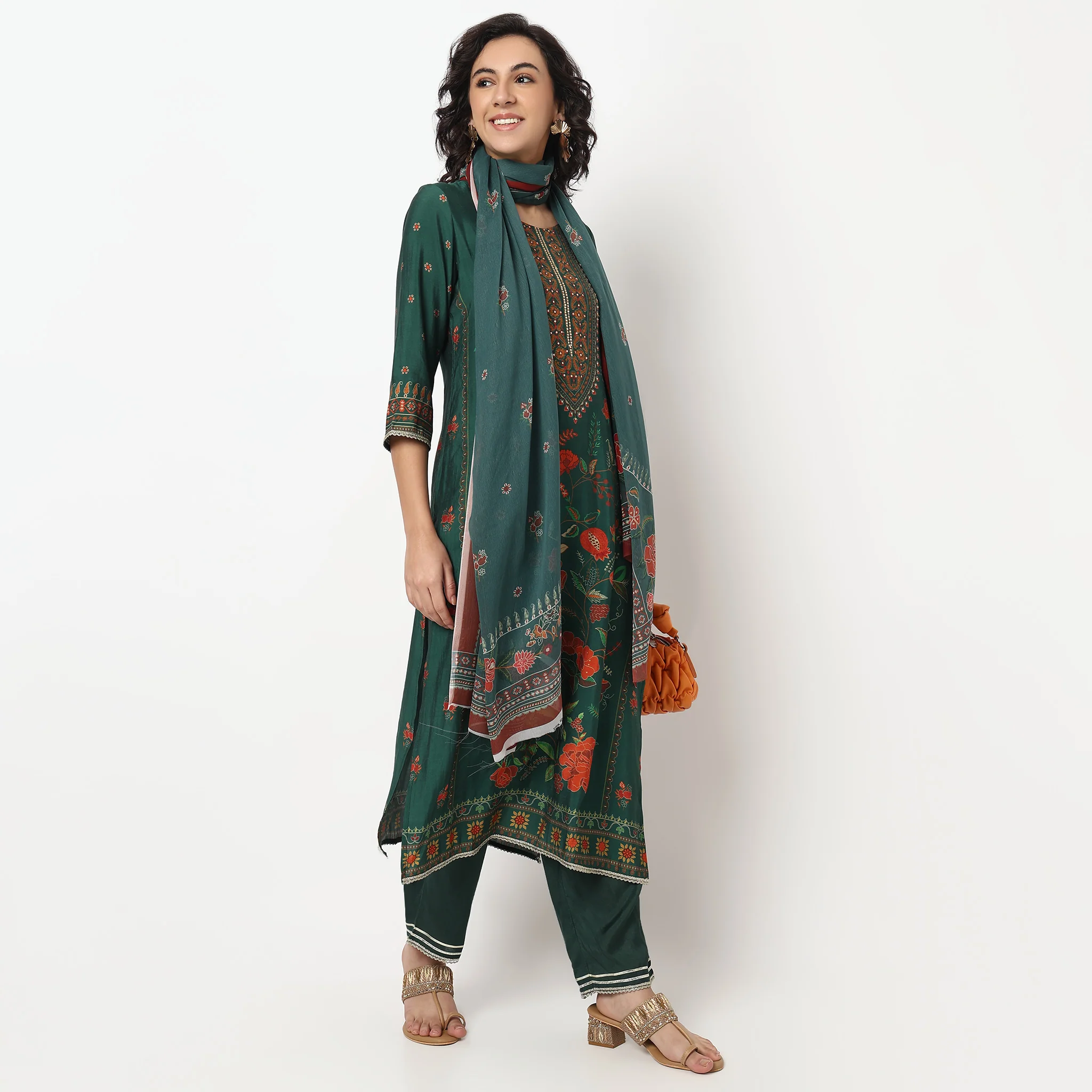 Printed Kurta Set with Dupatta