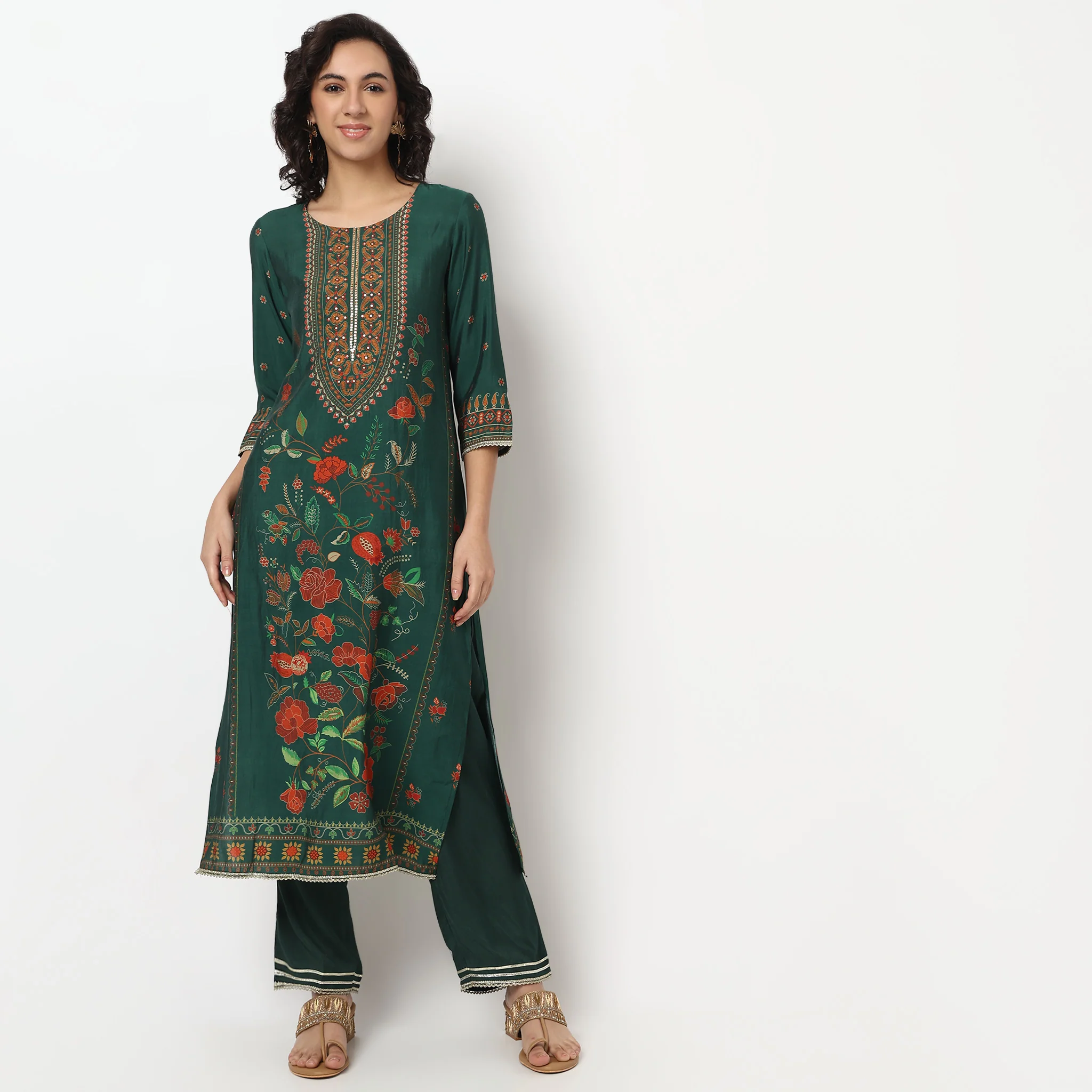 Printed Kurta Set with Dupatta - Image 2