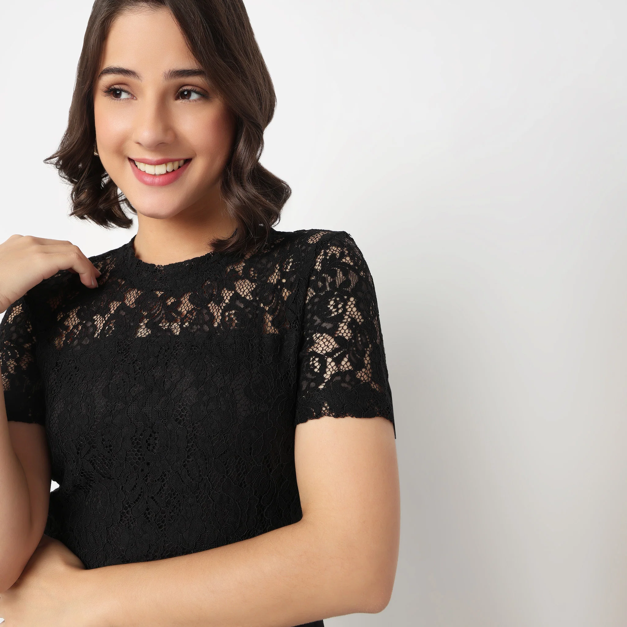 Lace Knitted Dress - Image 4