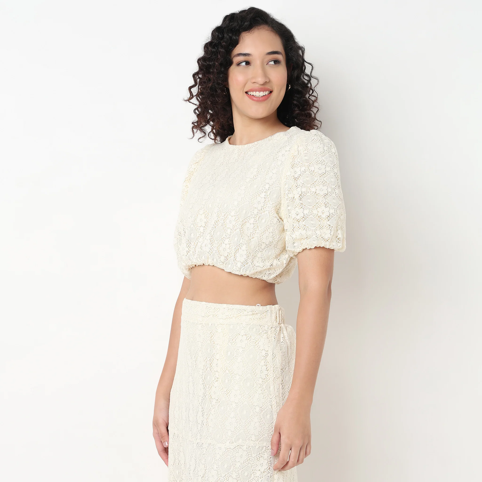 Lace Puff Sleeve Top - Image 5