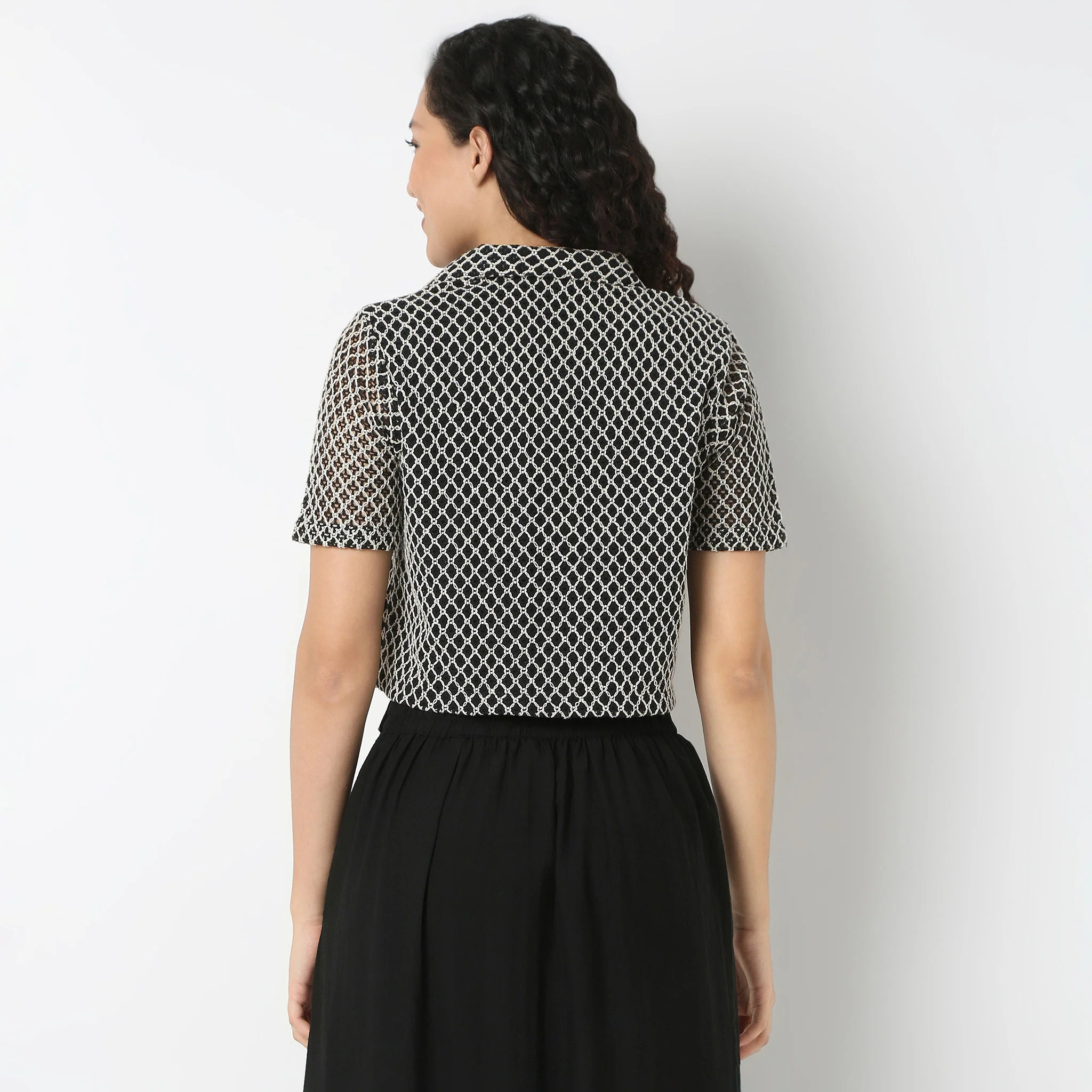 Lapel Collar Lace Shirt - Image 3