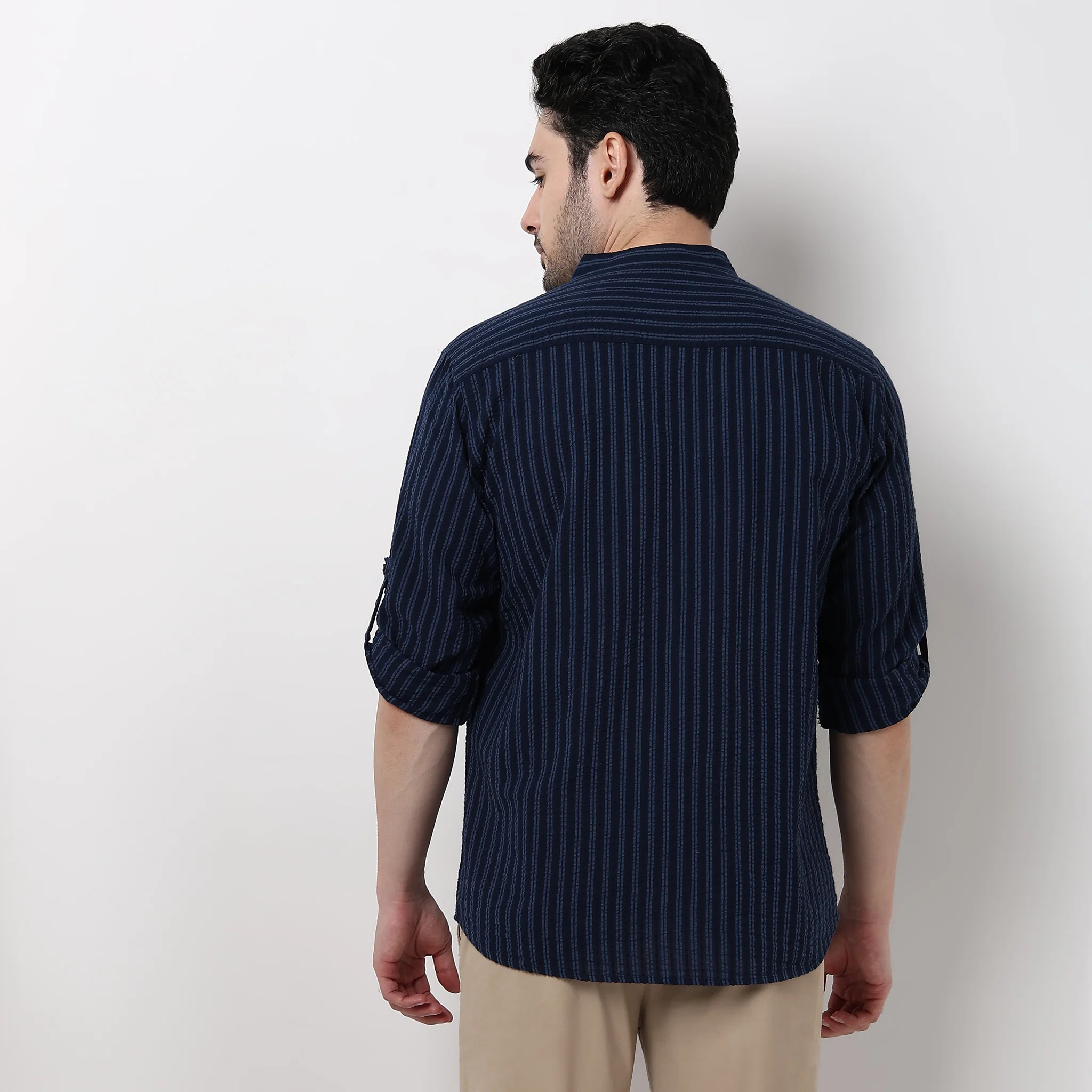 Mandarin Stripes Shirt - Image 3