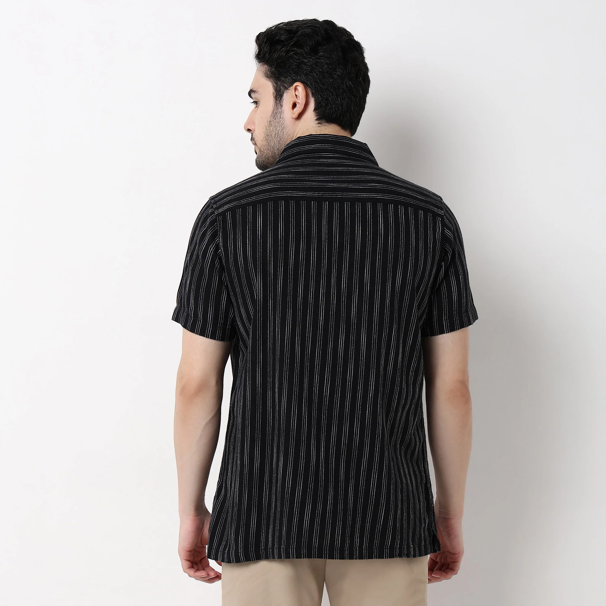 Mens Solid Cuban Shirt - Image 3