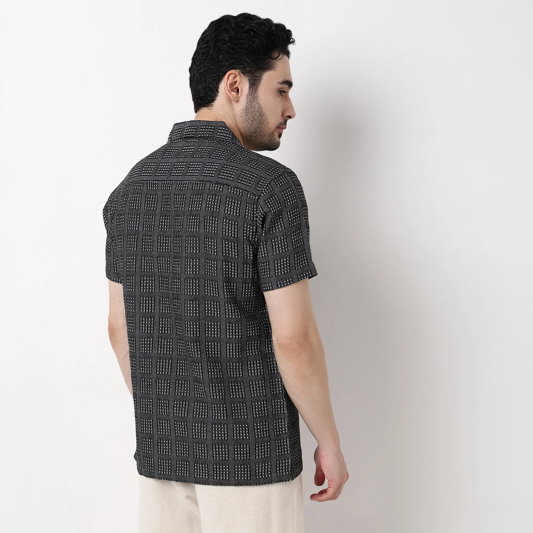 Mens Solid Cuban Shirt - Image 3