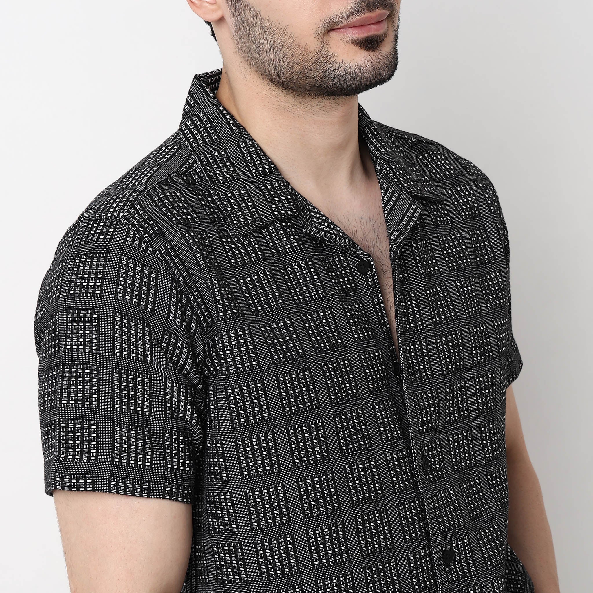 Mens Solid Cuban Shirt - Image 4
