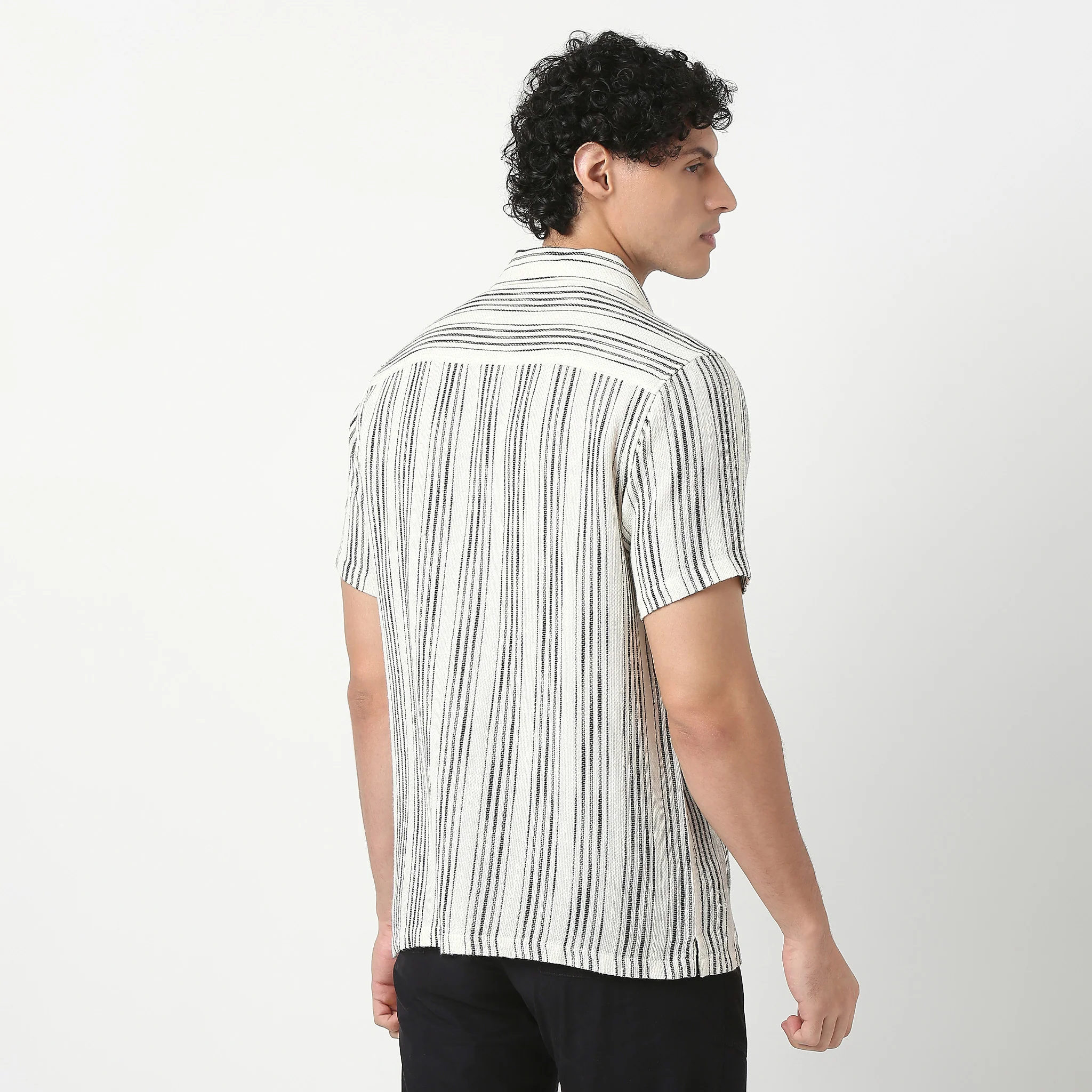 Mens Solid Cuban Shirt - Image 3