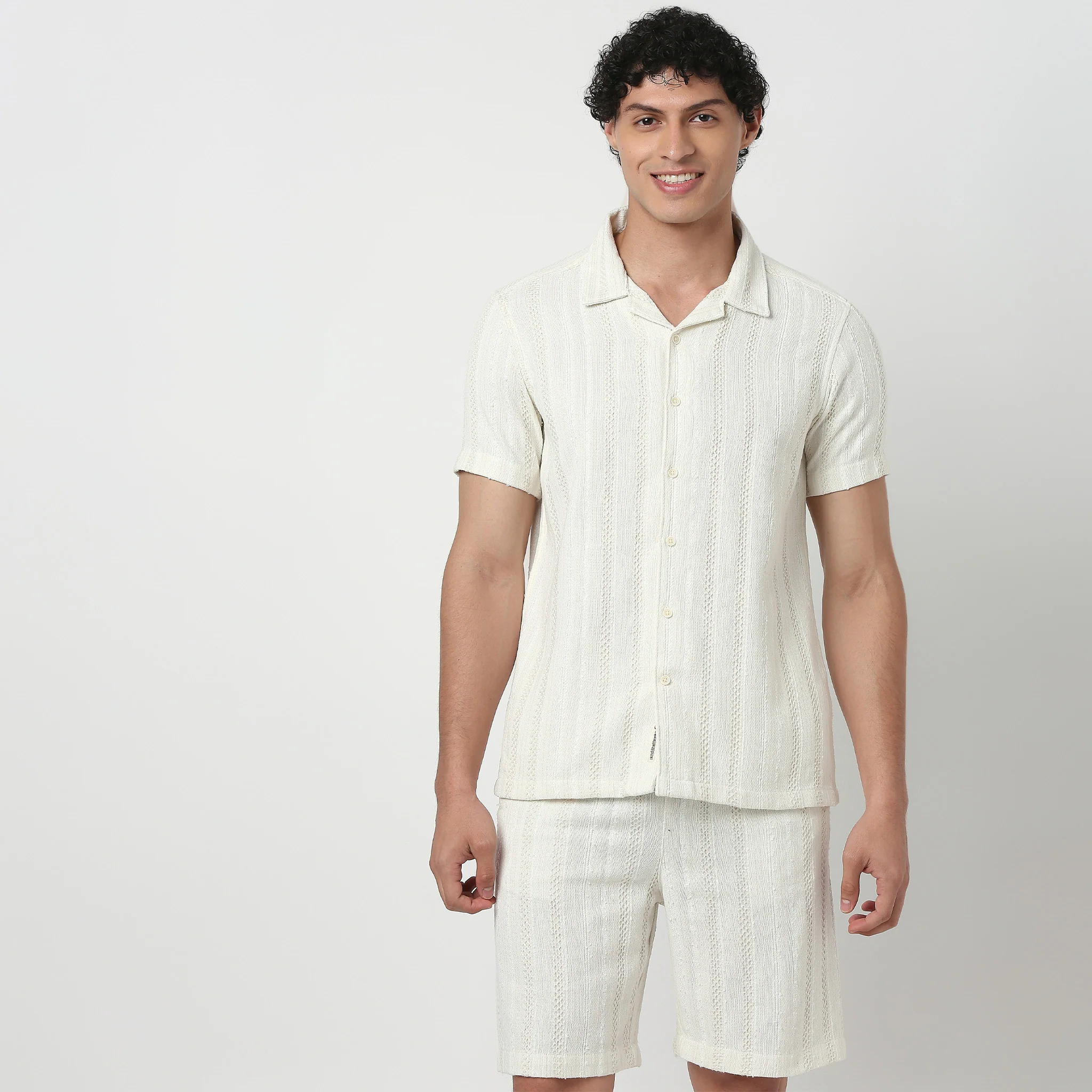 Mens Solid Cuban Shirt - Image 2
