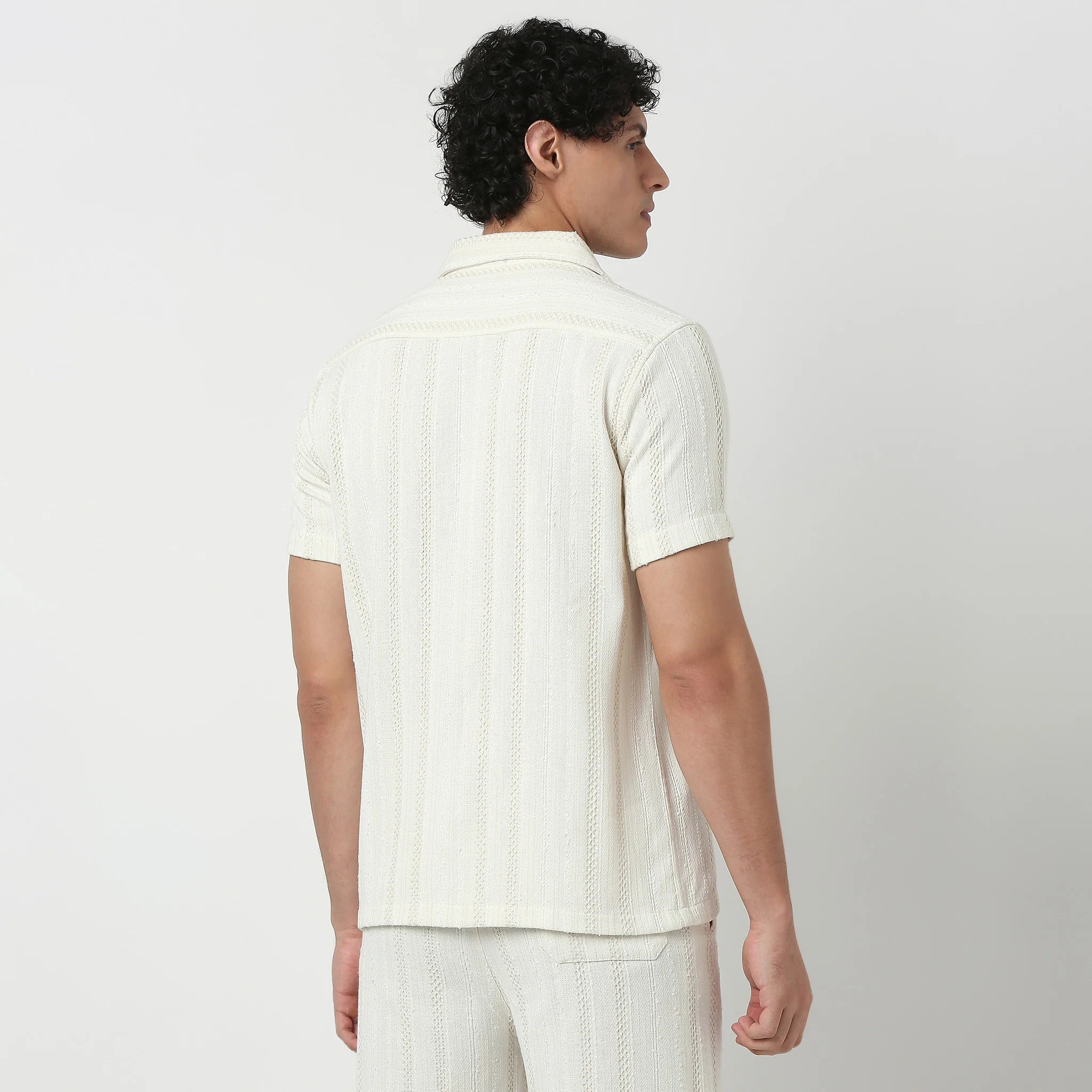Mens Solid Cuban Shirt - Image 3