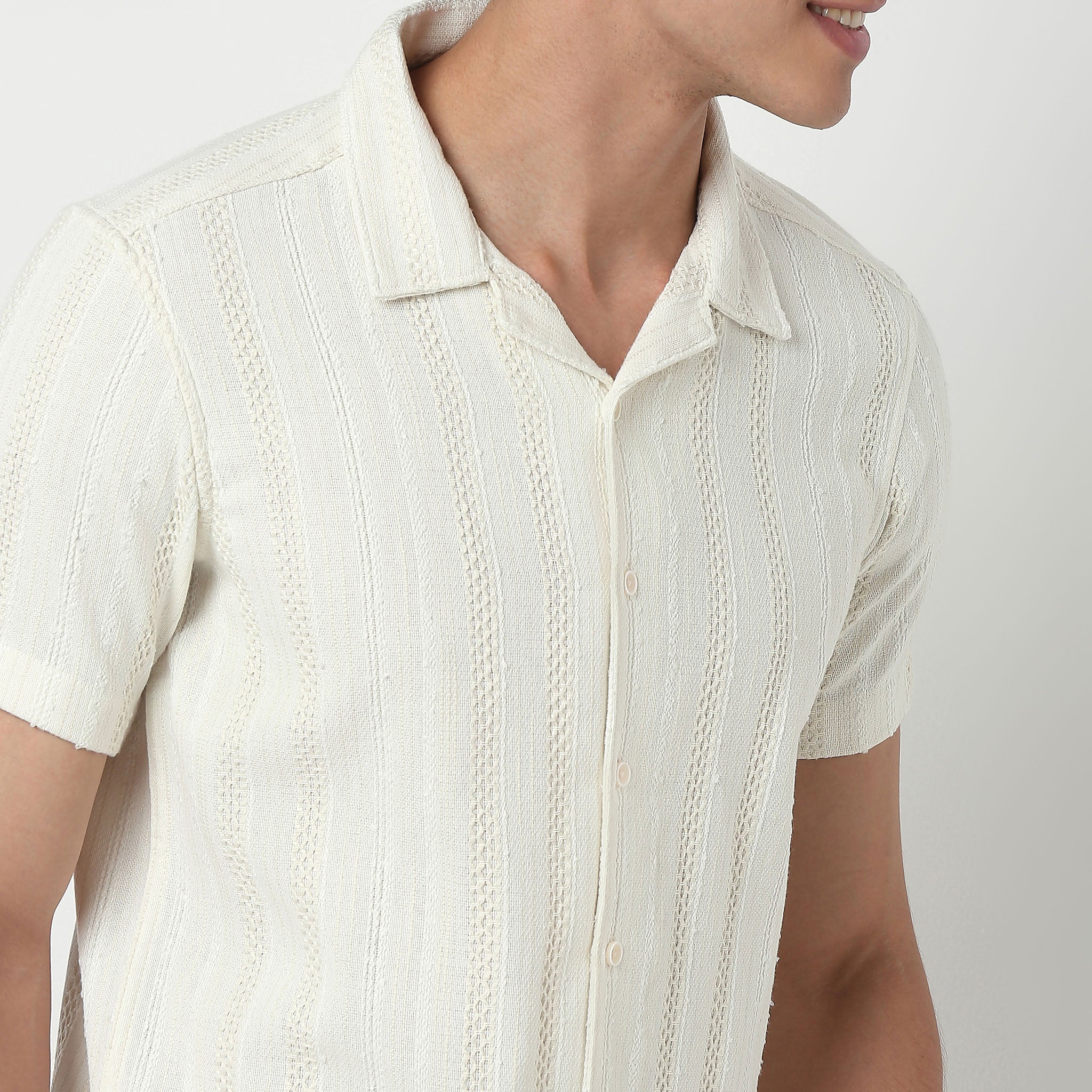 Mens Solid Cuban Shirt - Image 4