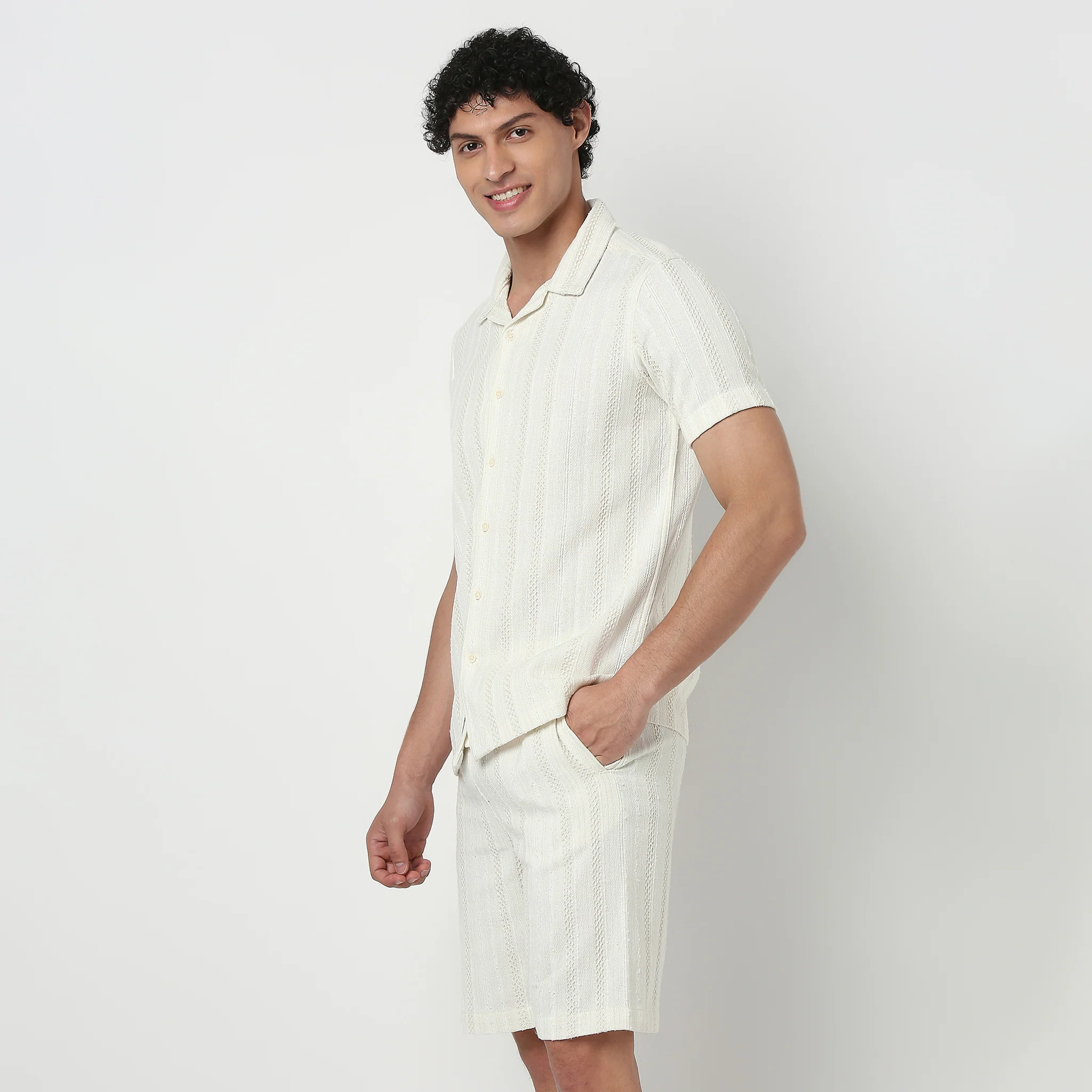 Mens Solid Cuban Shirt - Image 5