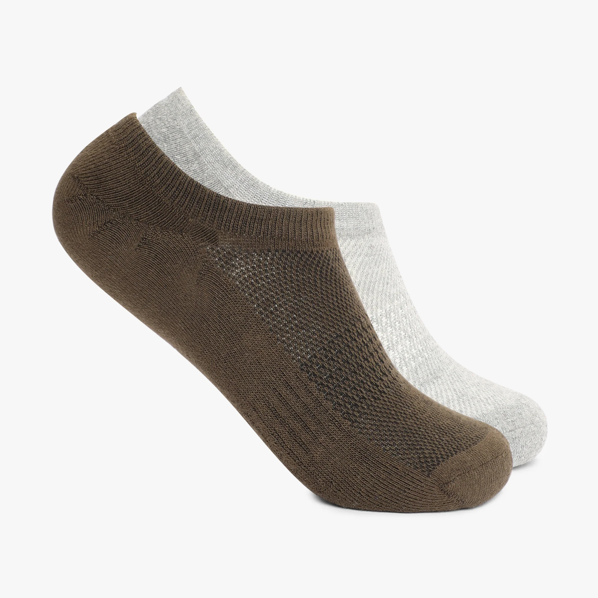 Mens Cotton Solid Low Cut Socks (Pack of 2)
