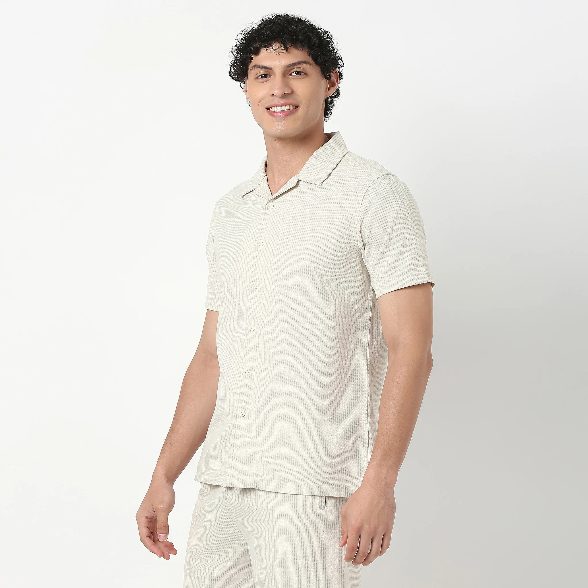 Mens Yarn Dyed Cuban Shirt - Image 5