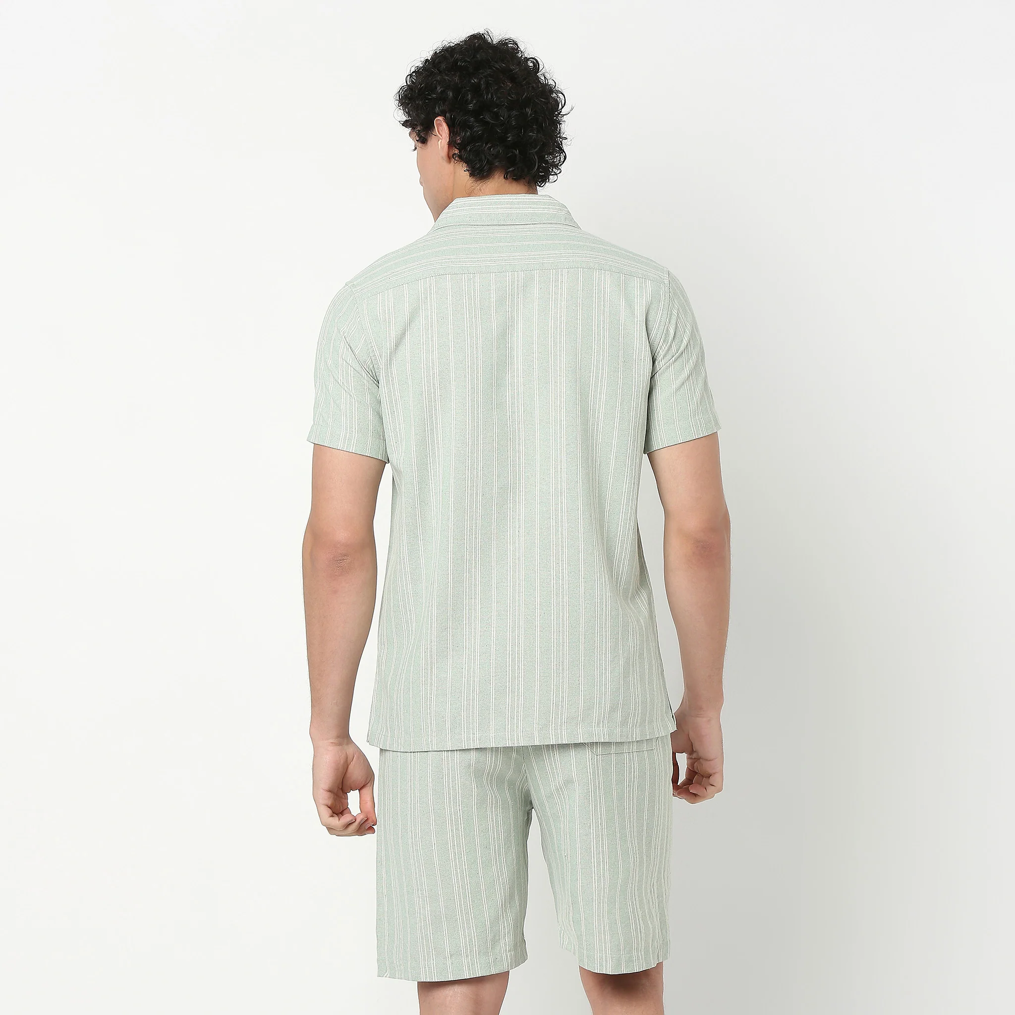 Mens Yarn Dyed Cuban Shirt - Image 3