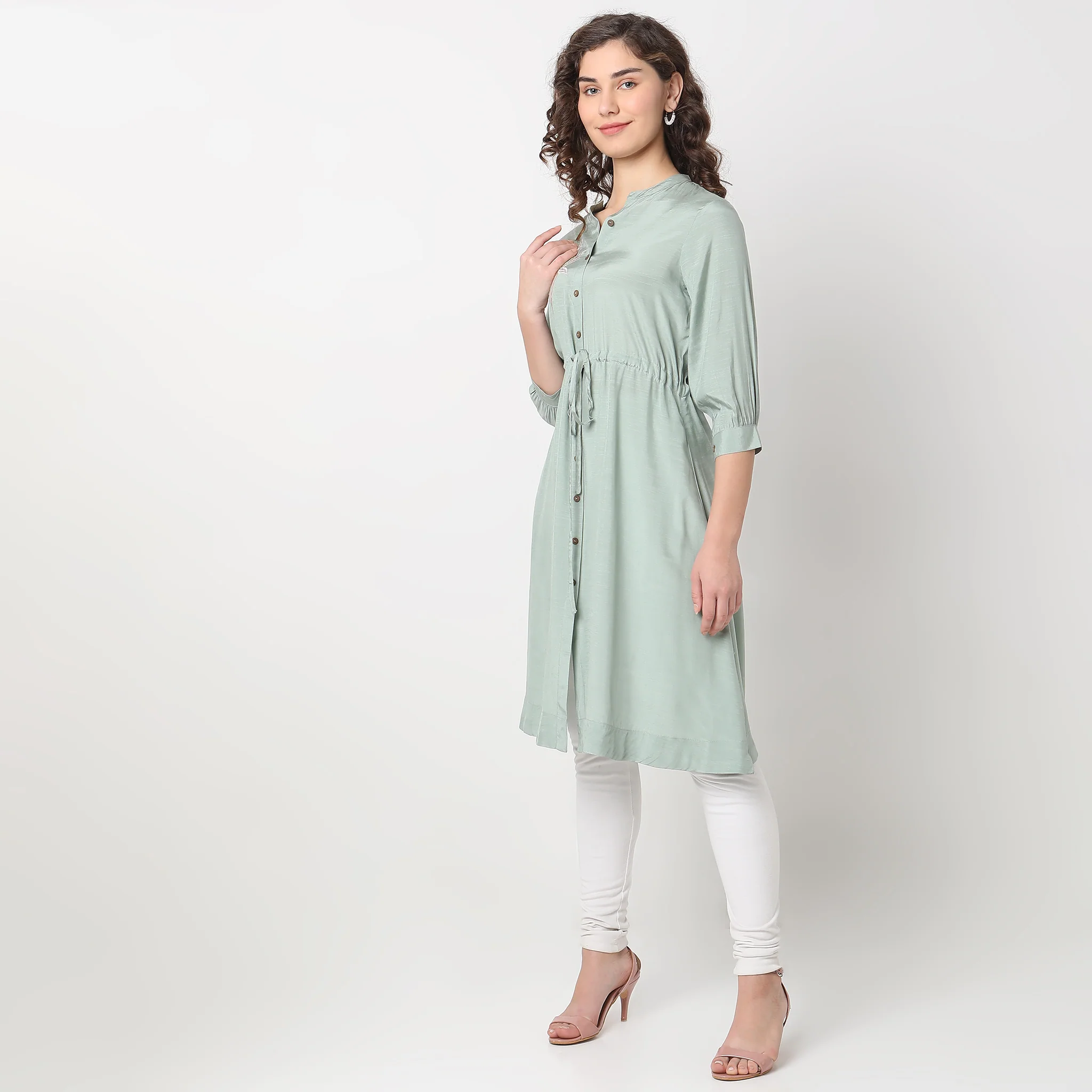 Mid Flare Embroidered Kurta - Image 5