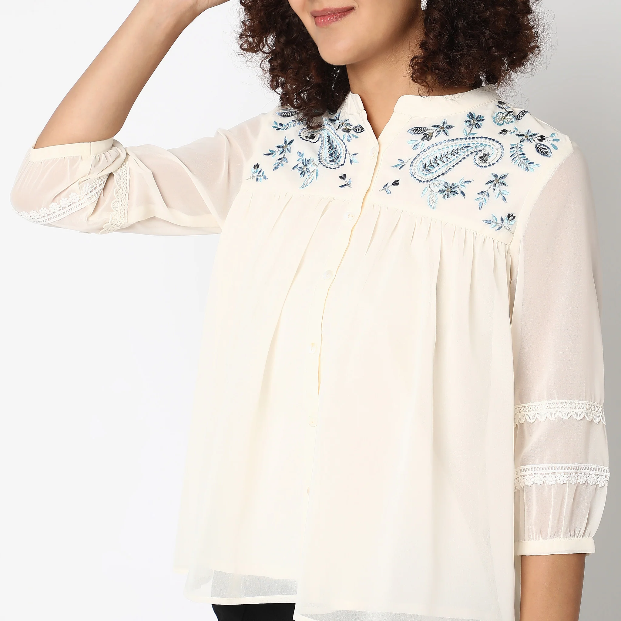 Mid Flare Printed Top - Image 4