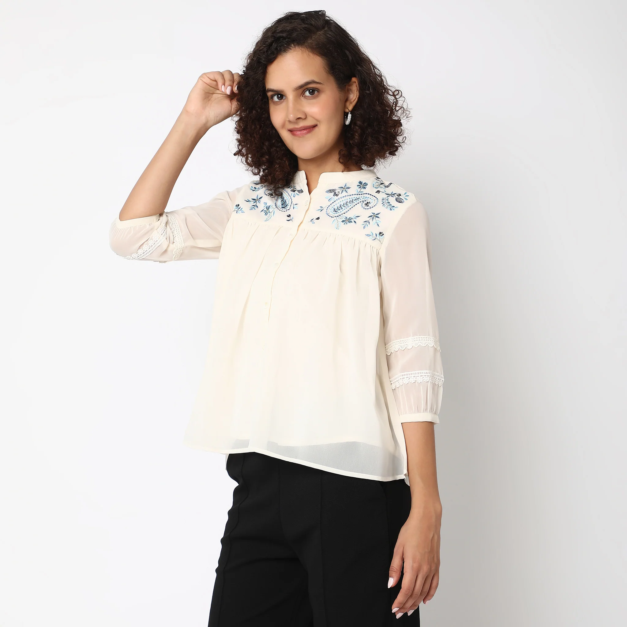 Mid Flare Printed Top - Image 5