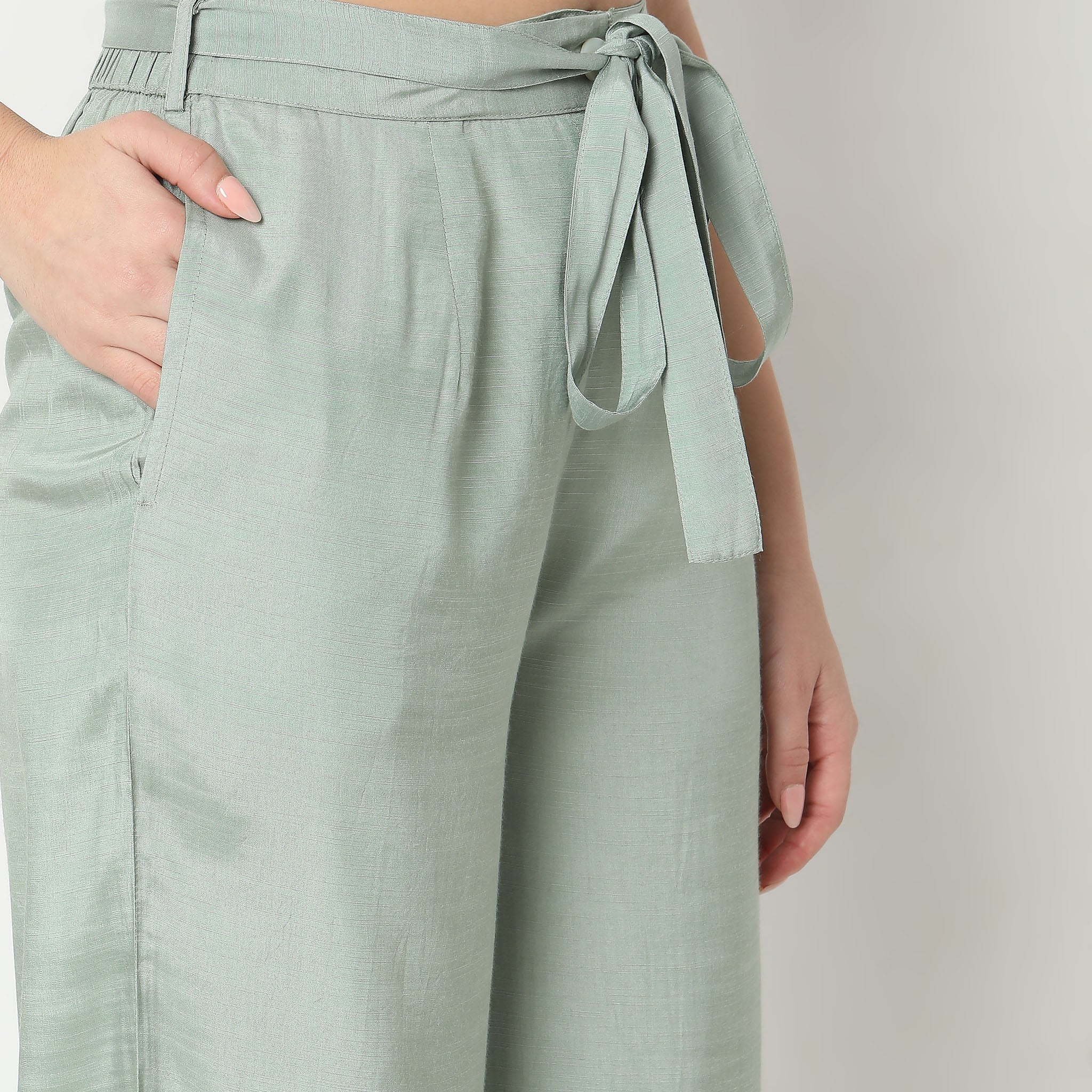 Mid Flare Solid High Rise Culottes - Image 4