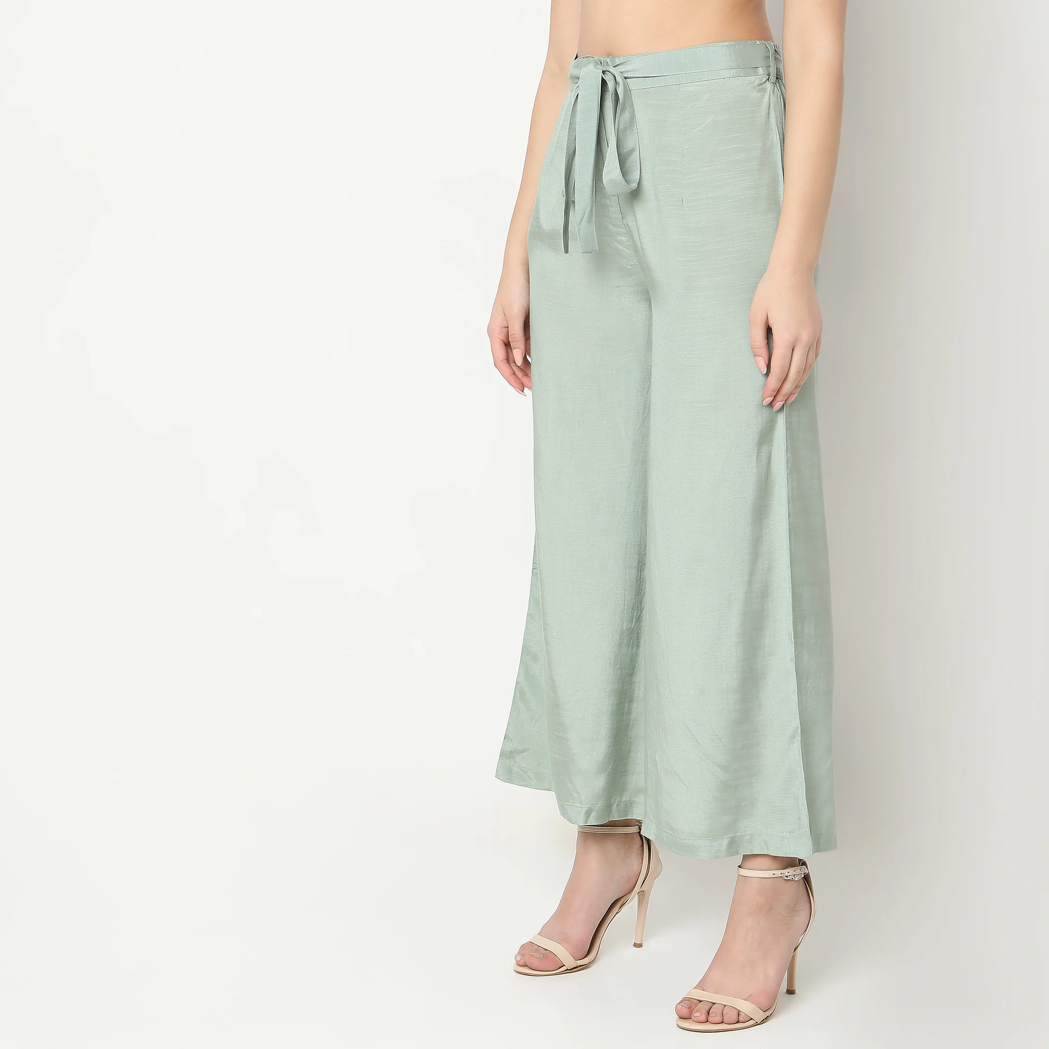 Mid Flare Solid High Rise Culottes - Image 5