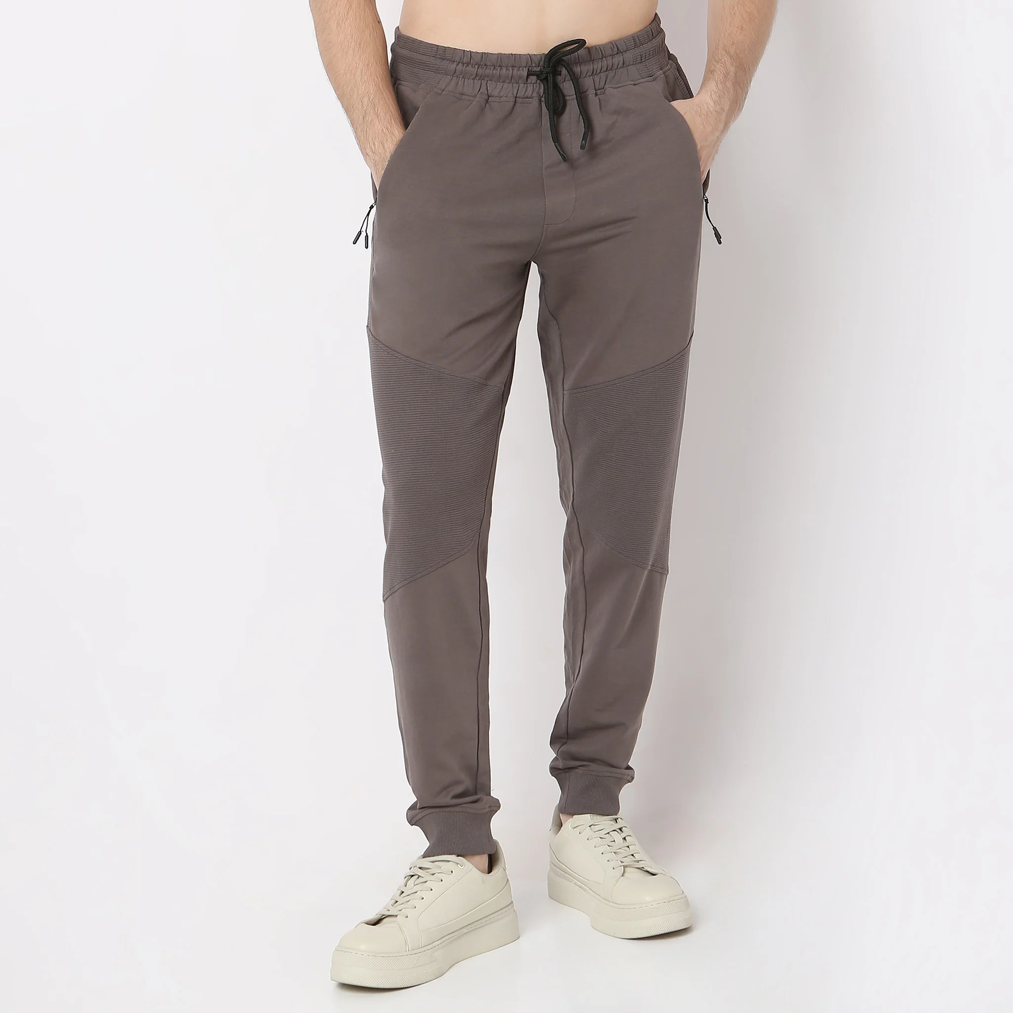 Moto Joggersᵉˣ Stretchable With Ribbed Panel - Image 12