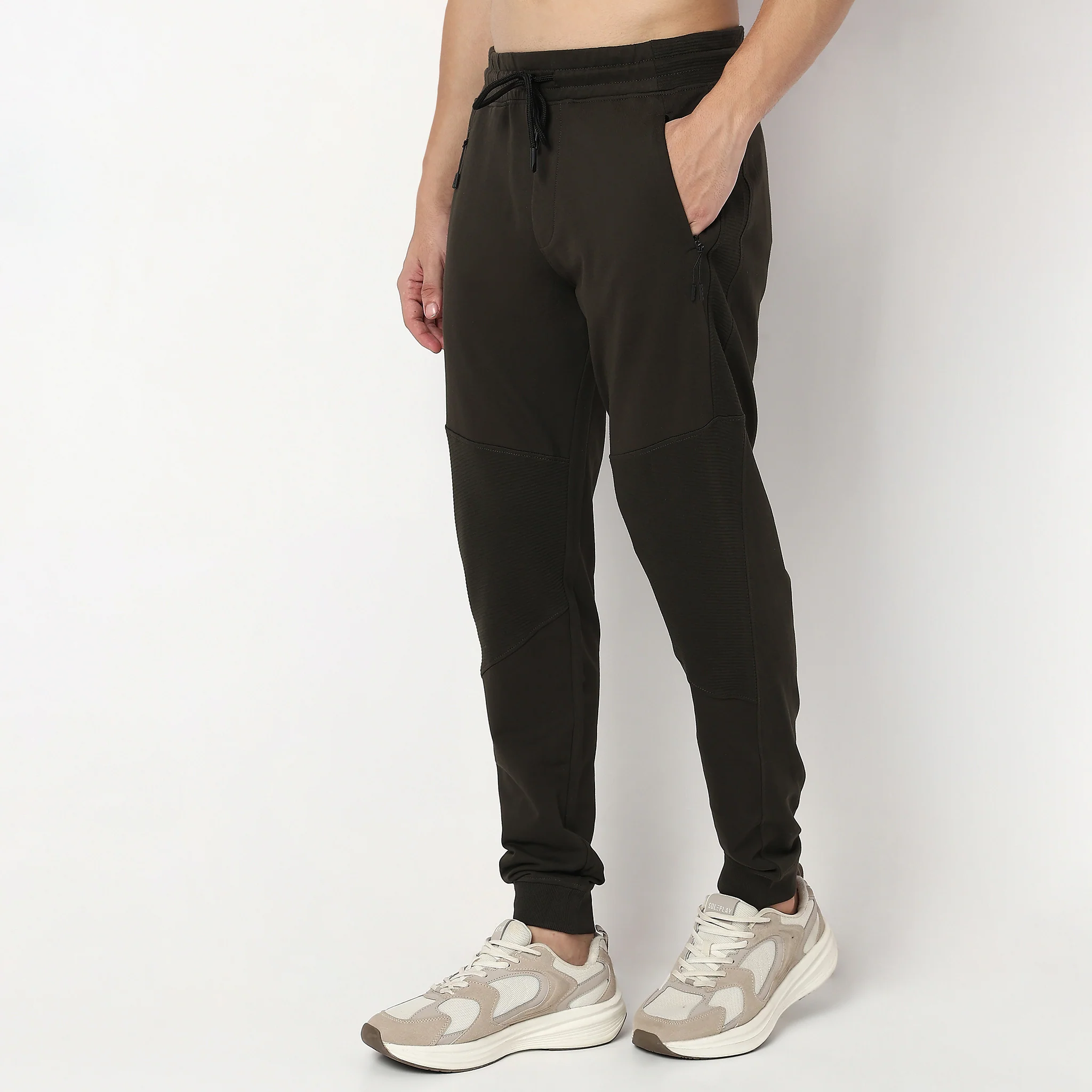 Moto Joggersᵉˣ Stretchable With Ribbed Panel - Image 35