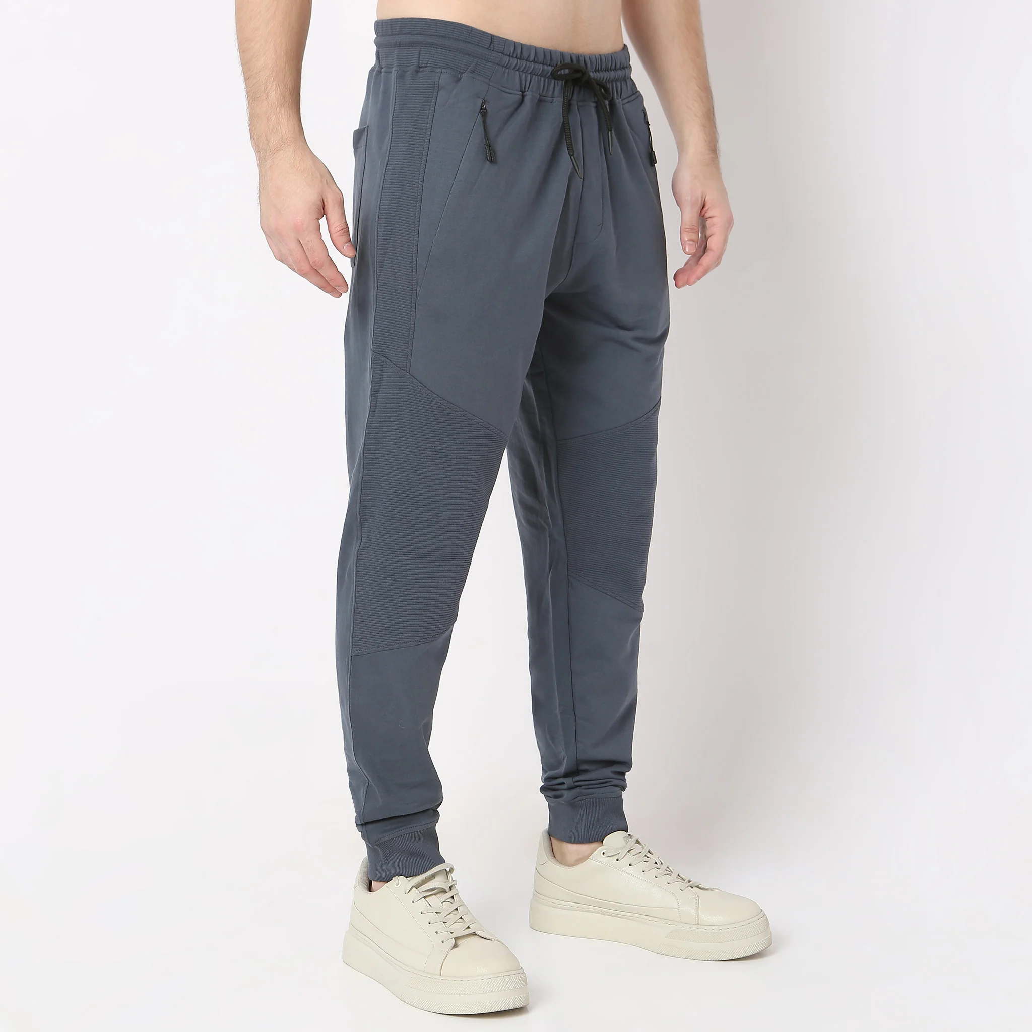 Moto Joggersᵉˣ Stretchable With Ribbed Panel - Image 5