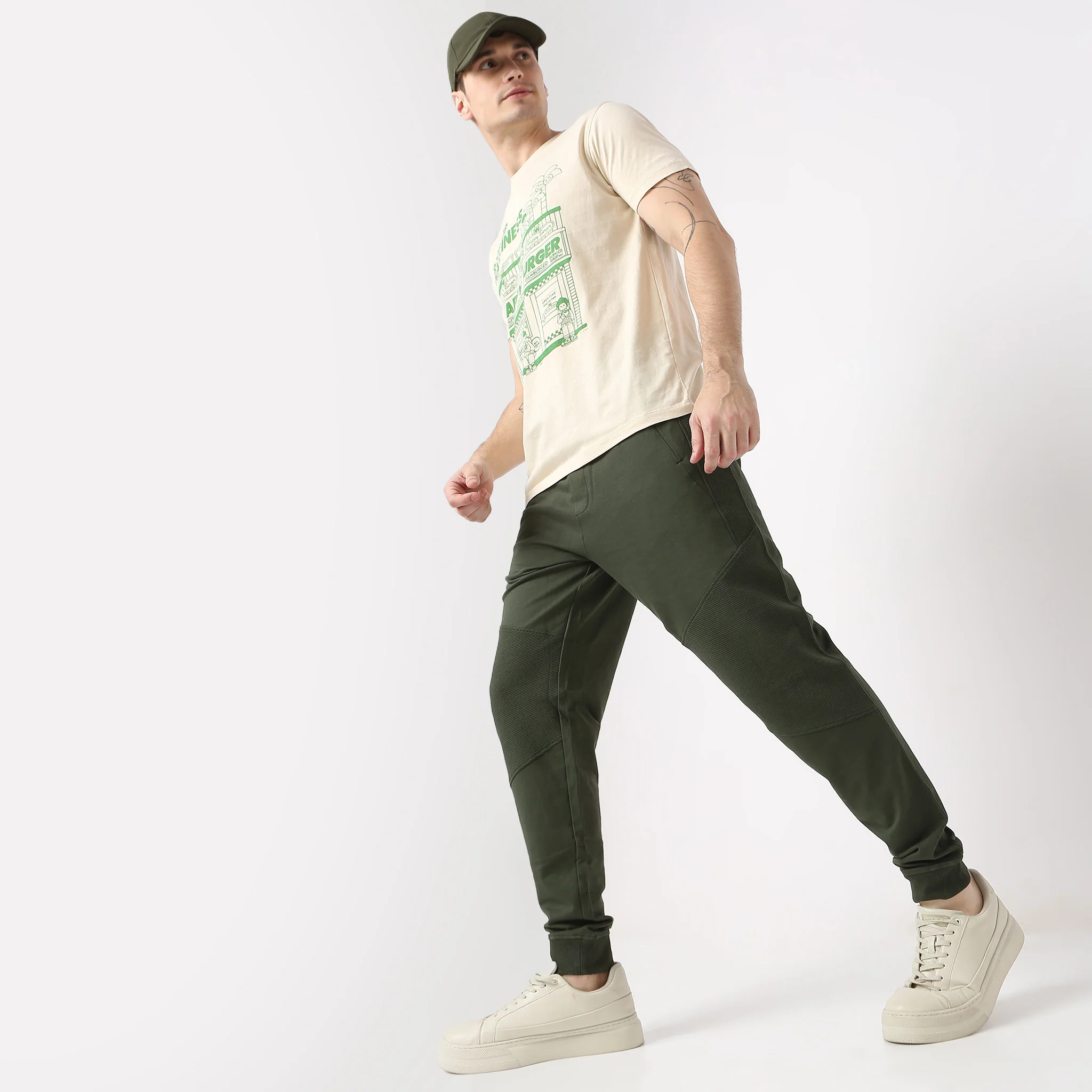 Moto Joggersᵉˣ Stretchable With Ribbed Panel - Image 6