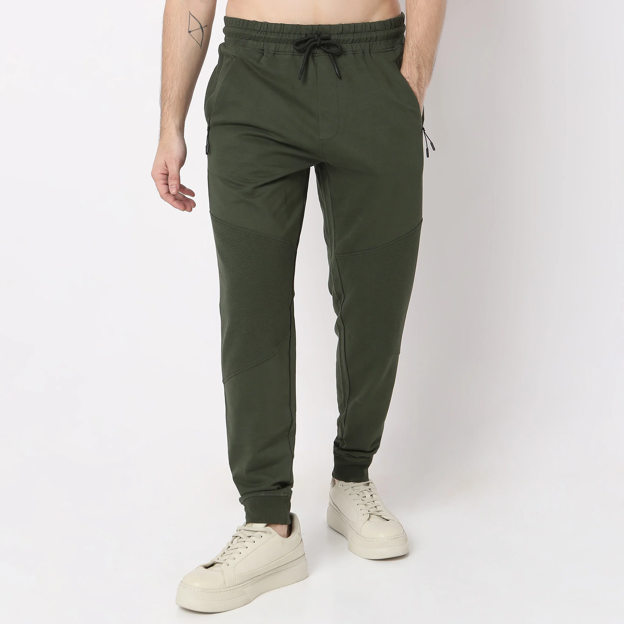 Moto Joggersᵉˣ Stretchable With Ribbed Panel - Image 7