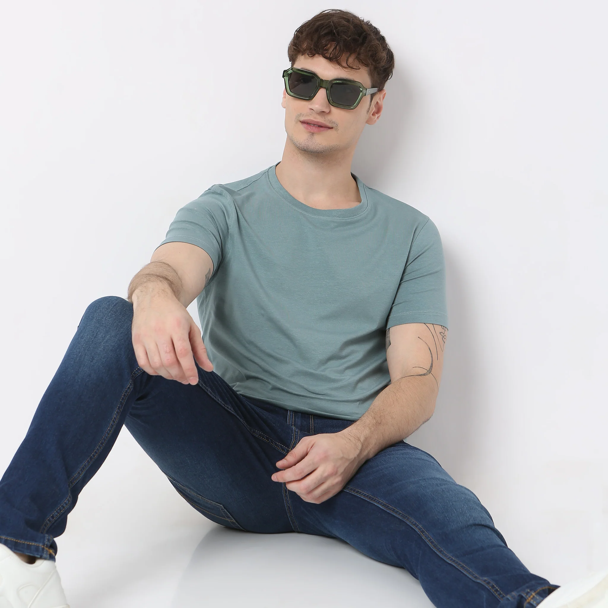 All Day Snugᵉˣ Luxury Micro Modal Blend With Cotton E-fast® Stretch Modern Lounge Crew Neck Half Sleeve T-Shirt - Image 16