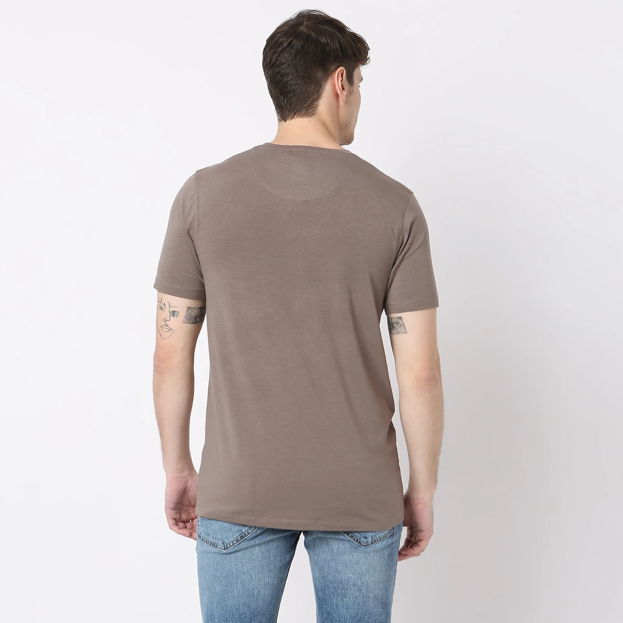 All Day Snugᵉˣ Luxury Micro Modal Blend With Cotton E-fast® Stretch Modern Lounge Crew Neck Half Sleeve T-Shirt - Image 3