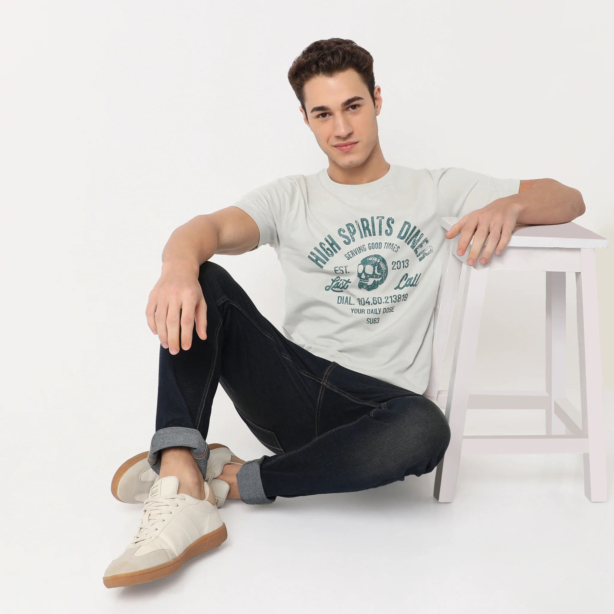 Graphic Crew Neck Cotton T-Shirt