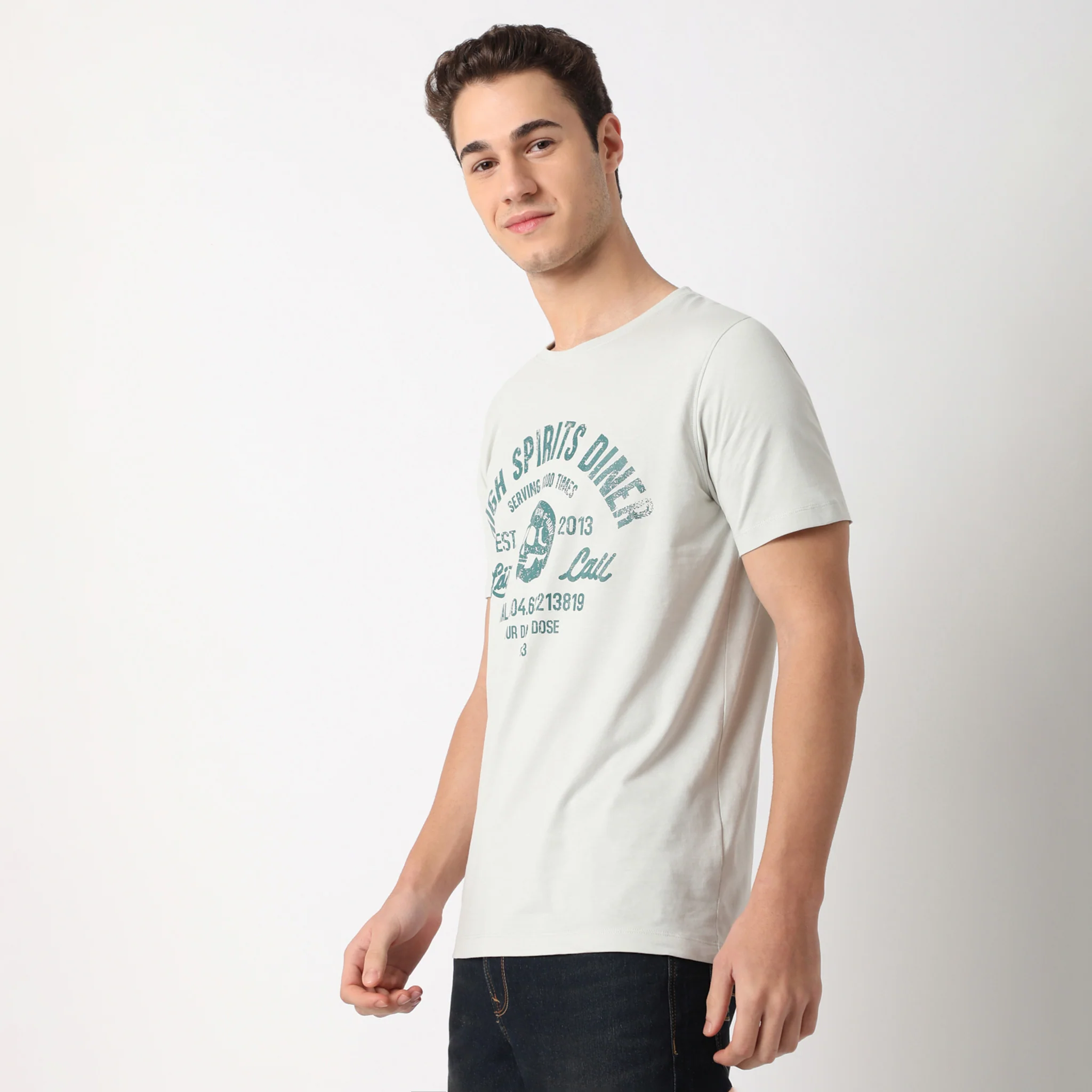 Graphic Crew Neck Cotton T-Shirt - Image 4