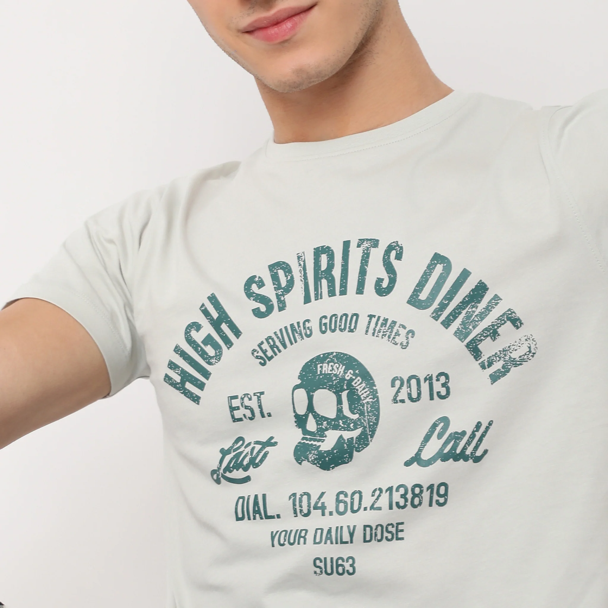 Graphic Crew Neck Cotton T-Shirt - Image 5