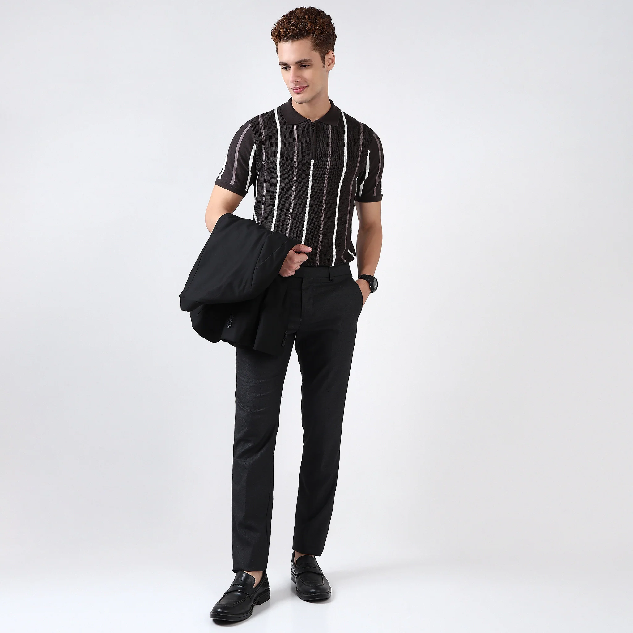 Hand Knit Striped Polo T-Shirt - Image 6