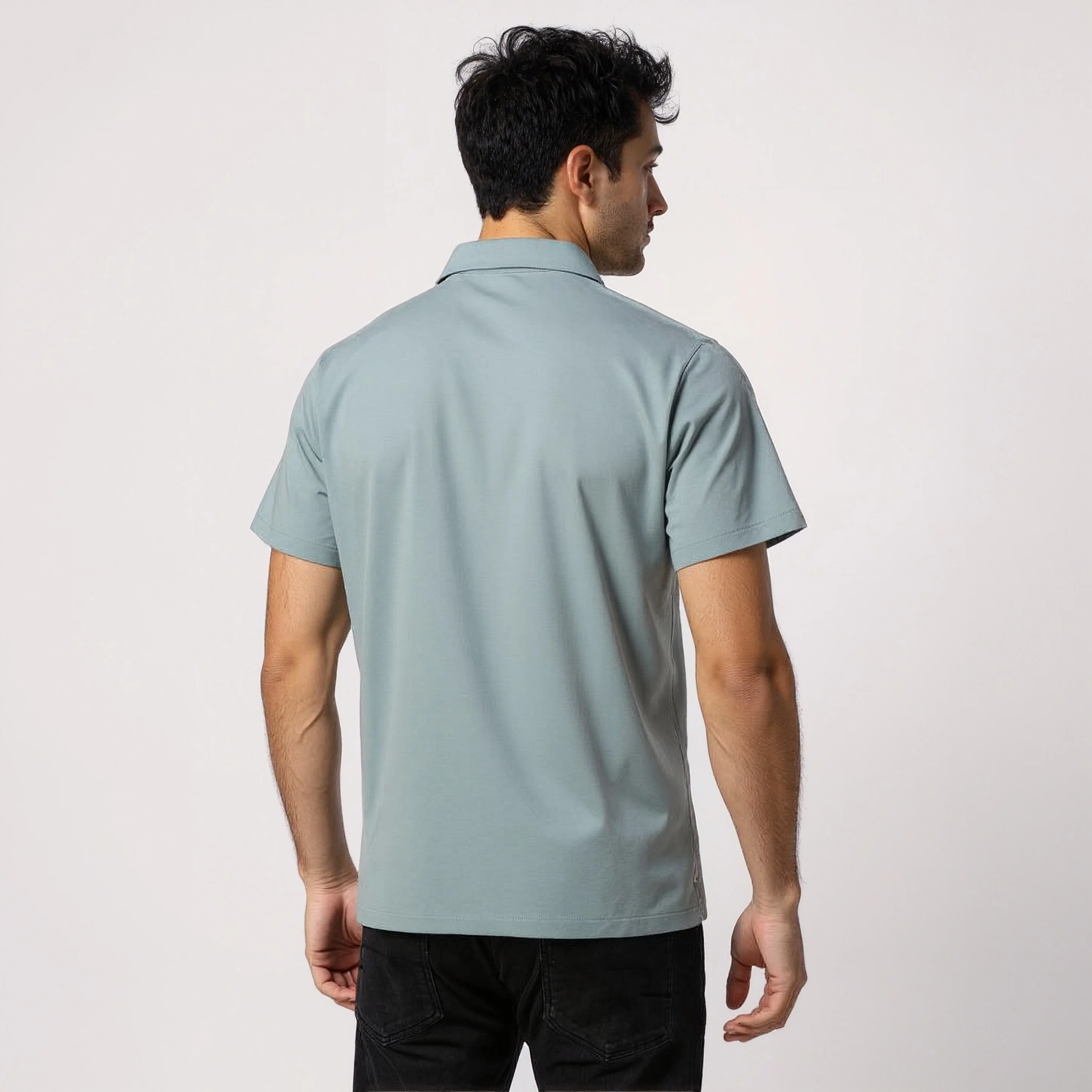 Baeᵉˣ Shirt Cotton Rich Knitted Half Sleeve Camp Collar - Image 23