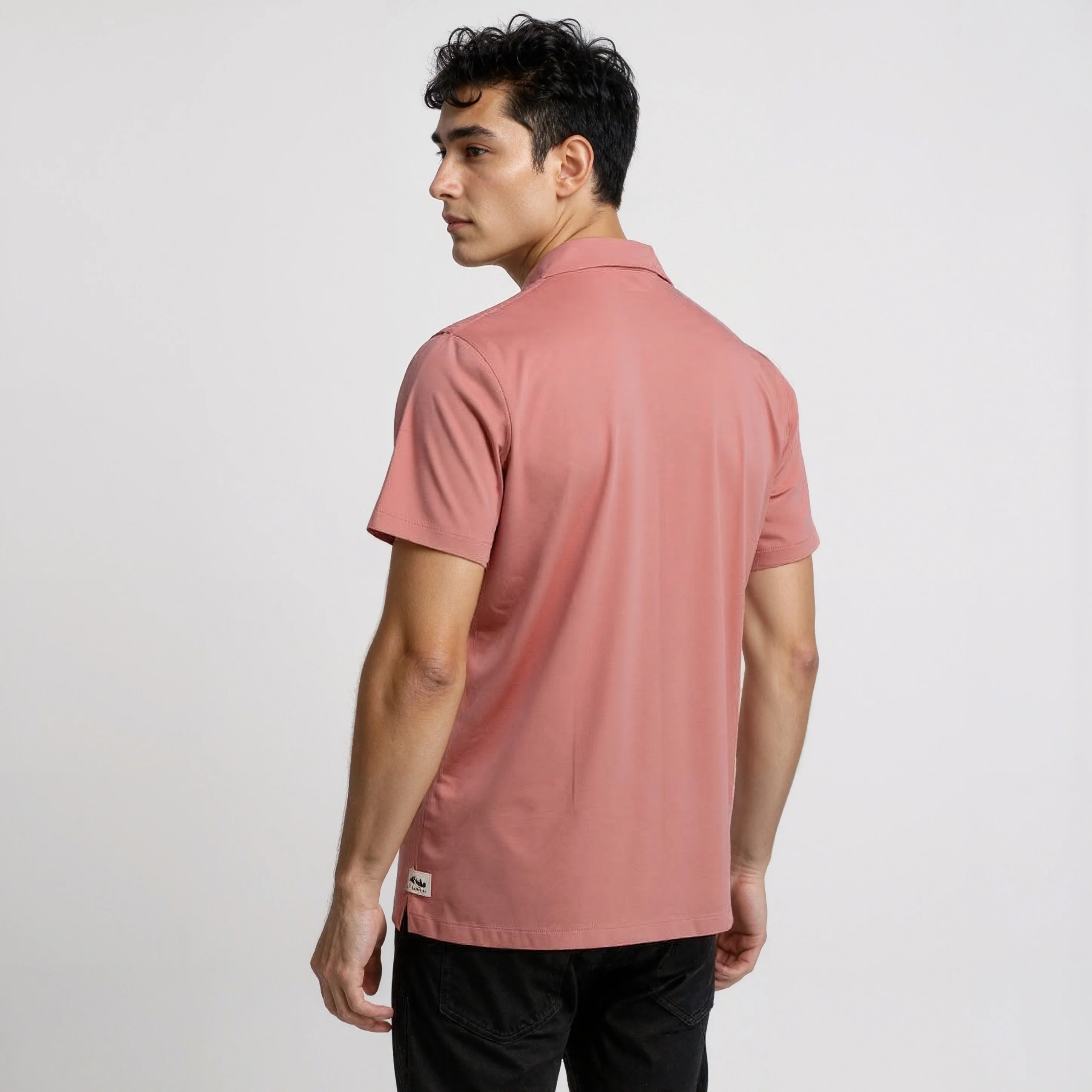 Baeᵉˣ Shirt Cotton Rich Knitted Half Sleeve Camp Collar - Image 28