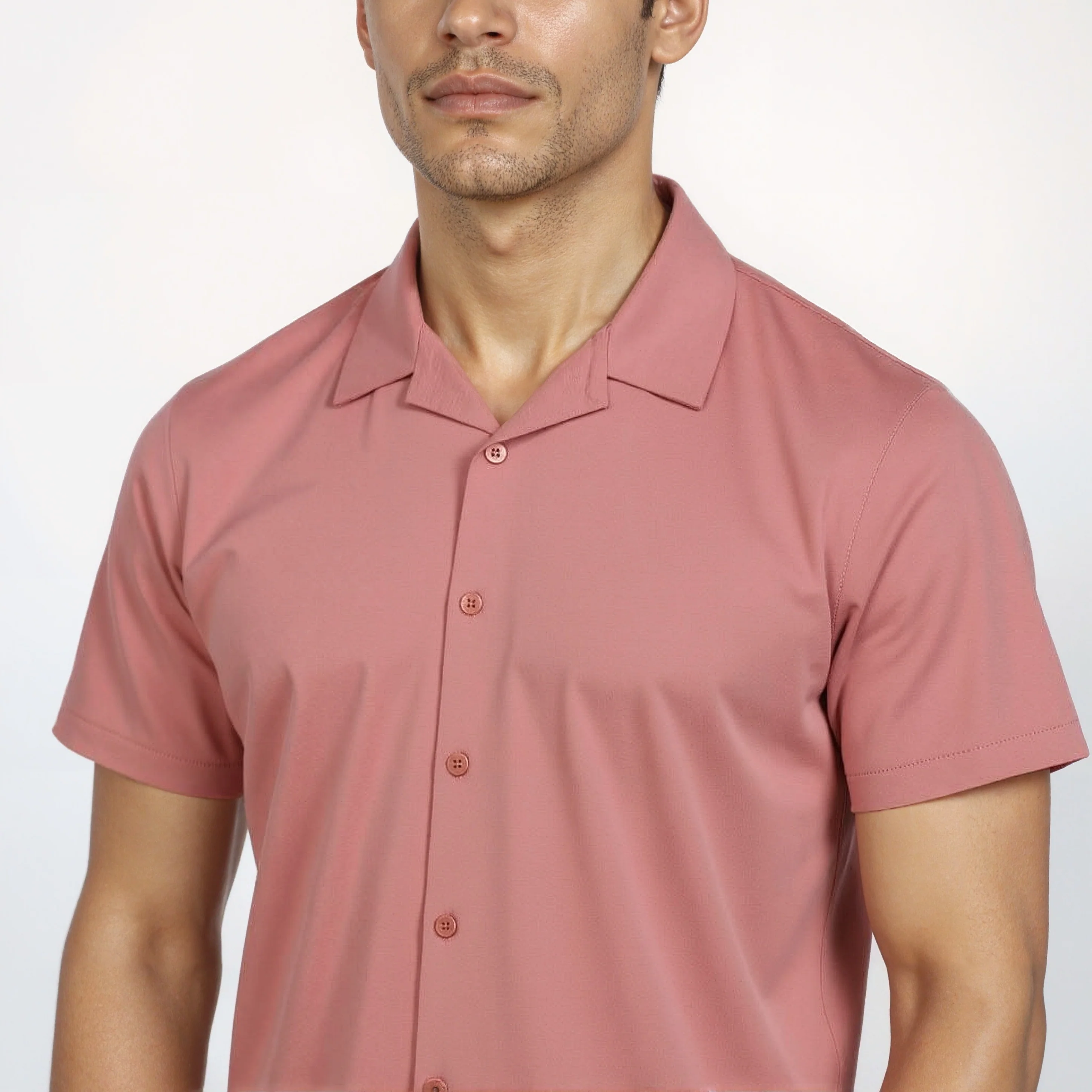 Baeᵉˣ Shirt Cotton Rich Knitted Half Sleeve Camp Collar - Image 29