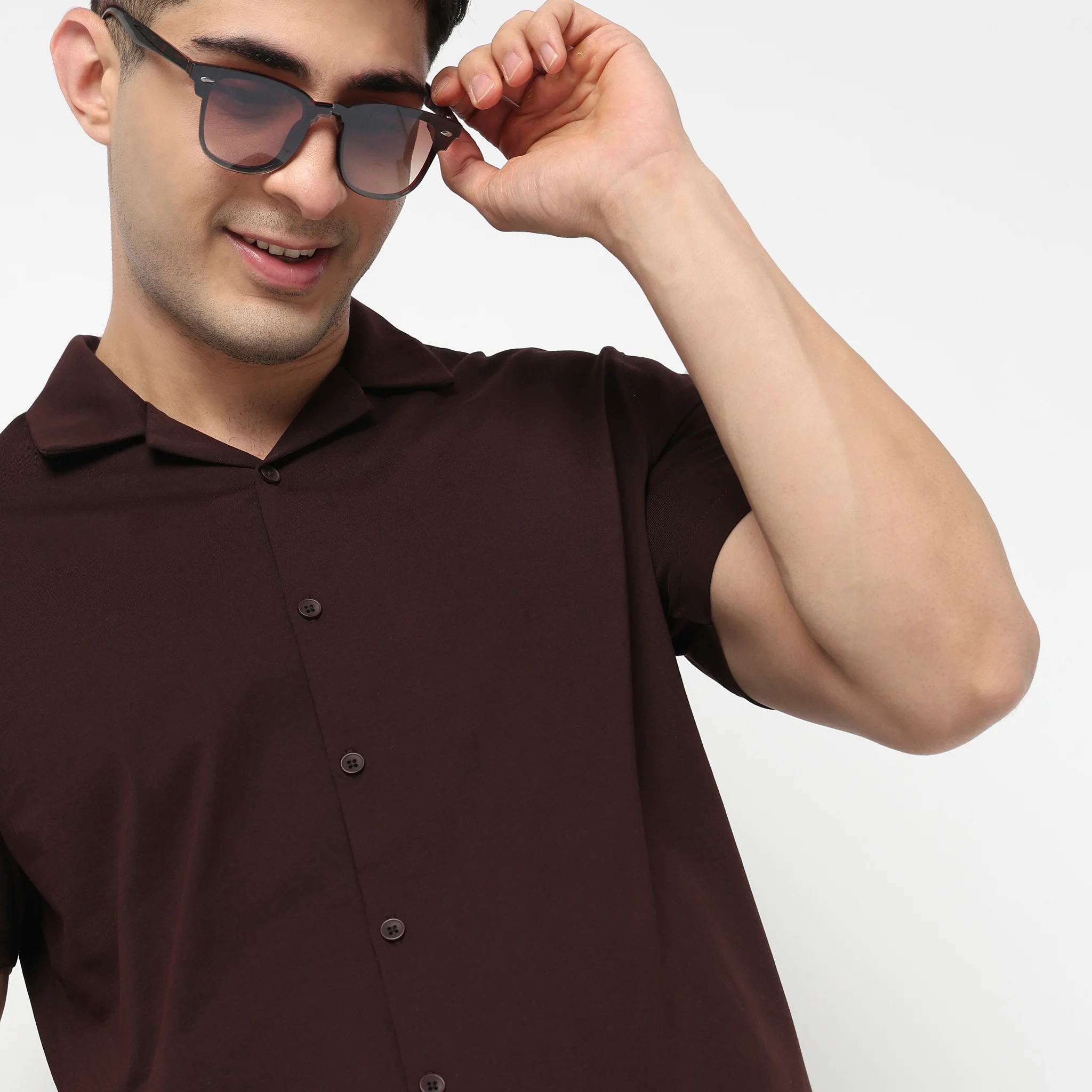 Baeᵉˣ Shirt Cotton Rich Knitted Half Sleeve Camp Collar - Image 39