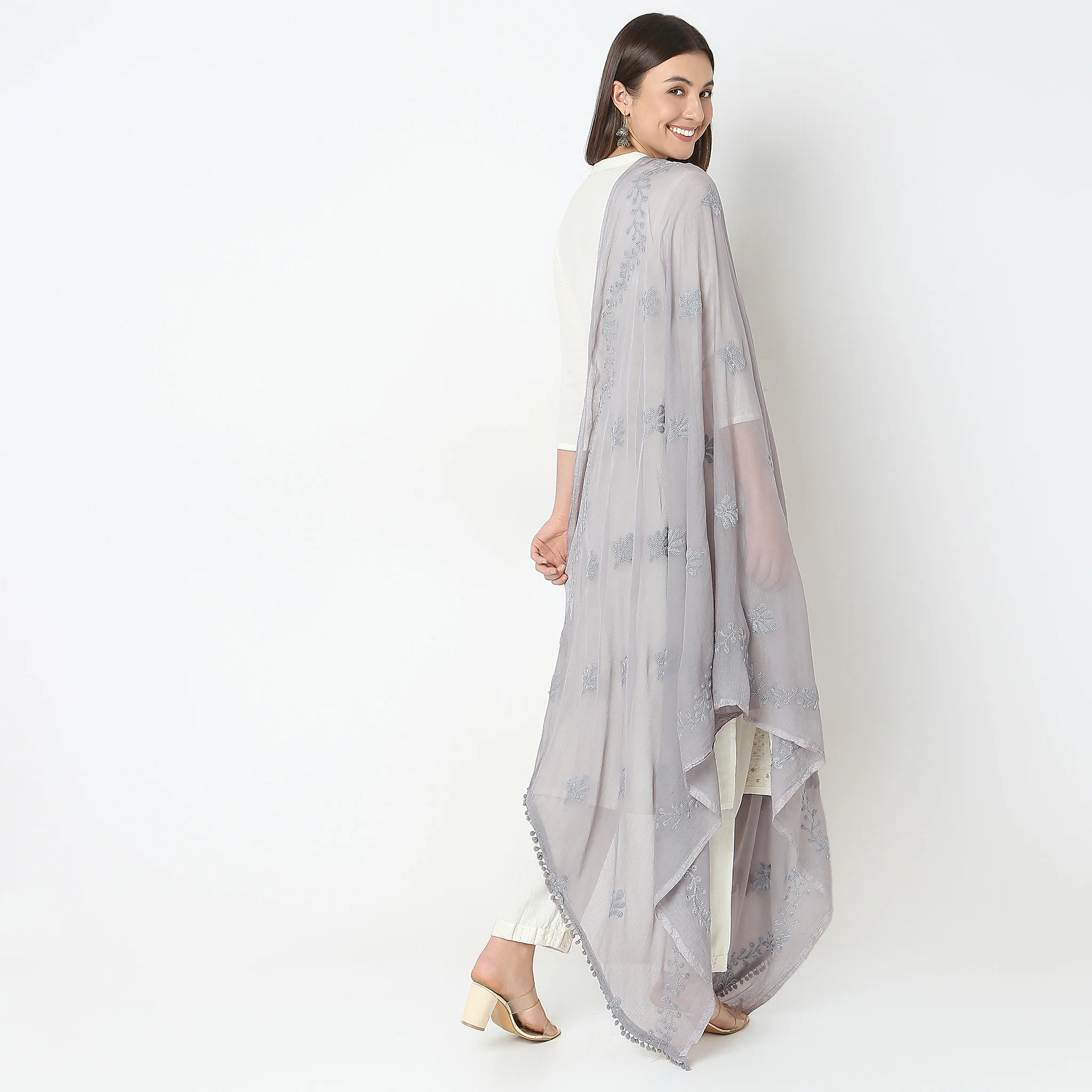 Nylon Embroidered Dupatta - Image 8