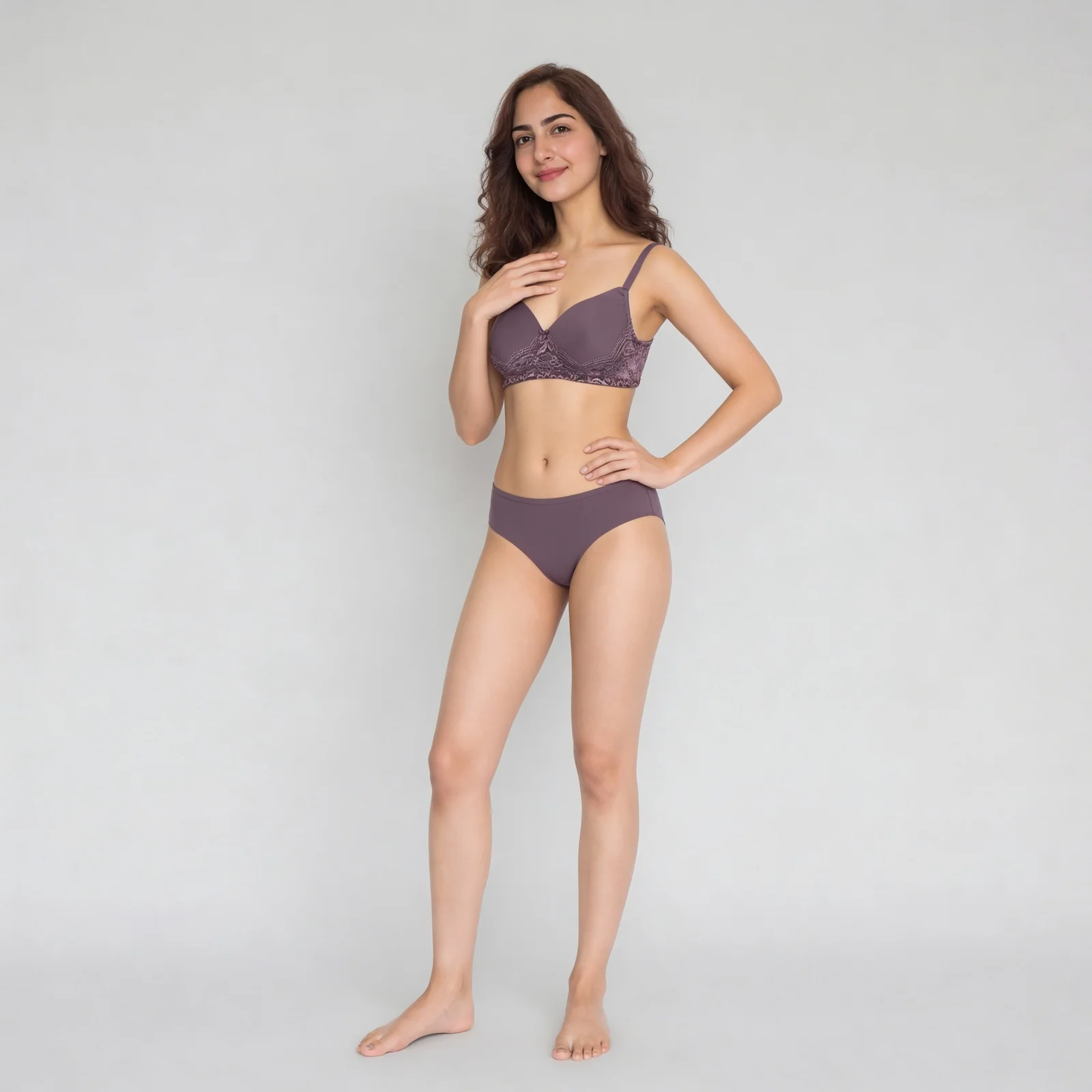 Full Coverage T Shirt Bra With Lace - Image 5