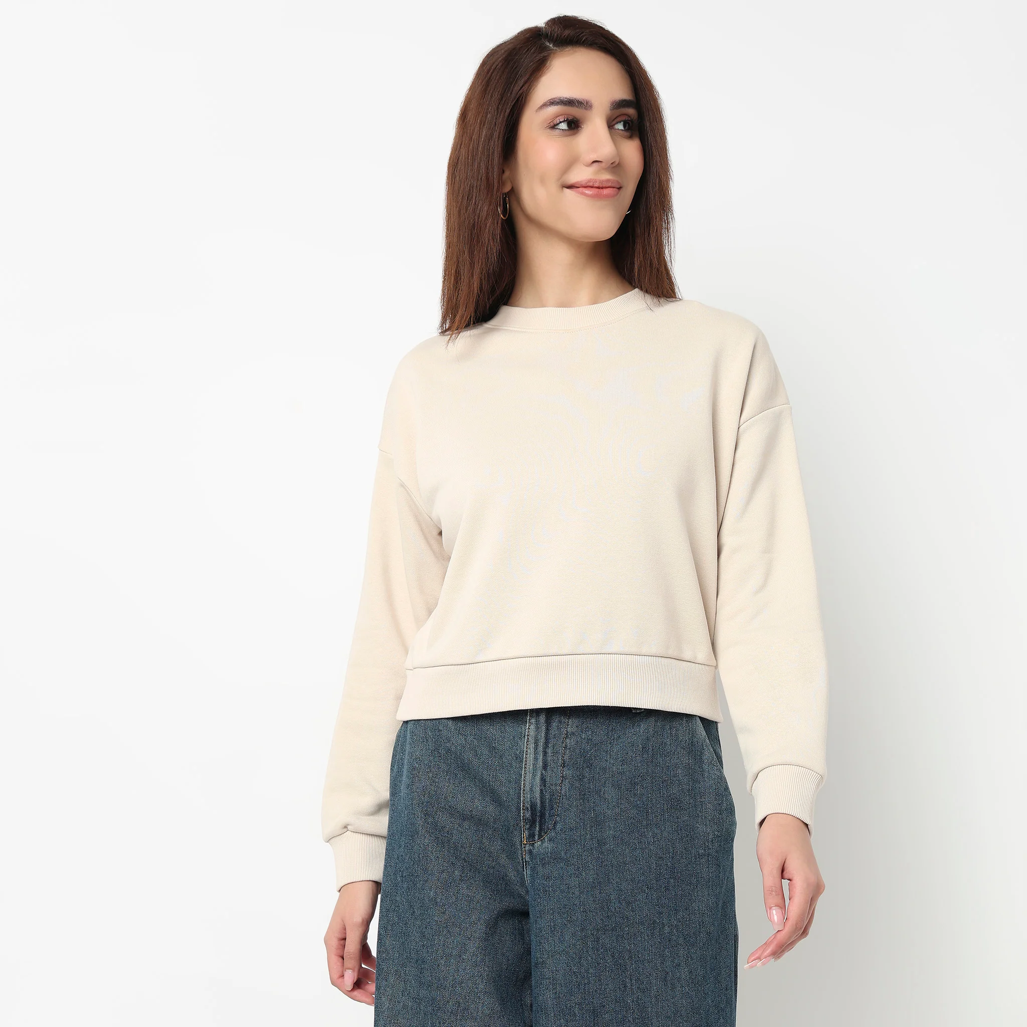 Oversize Cotton Cropped Sweatshirt - Image 12