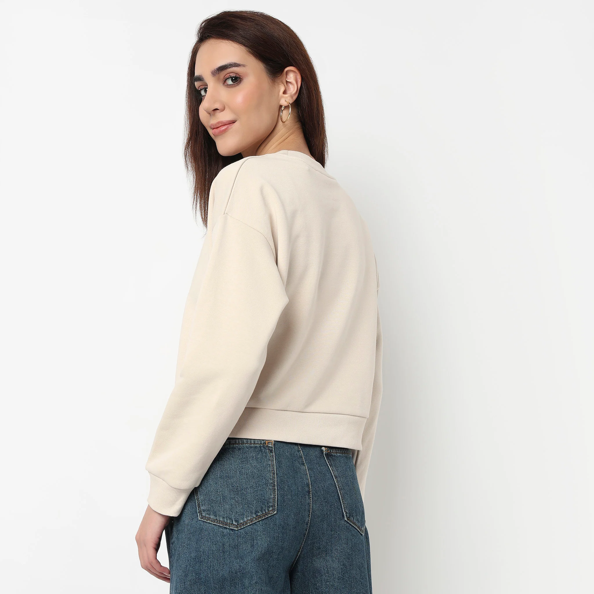 Oversize Cotton Cropped Sweatshirt - Image 13