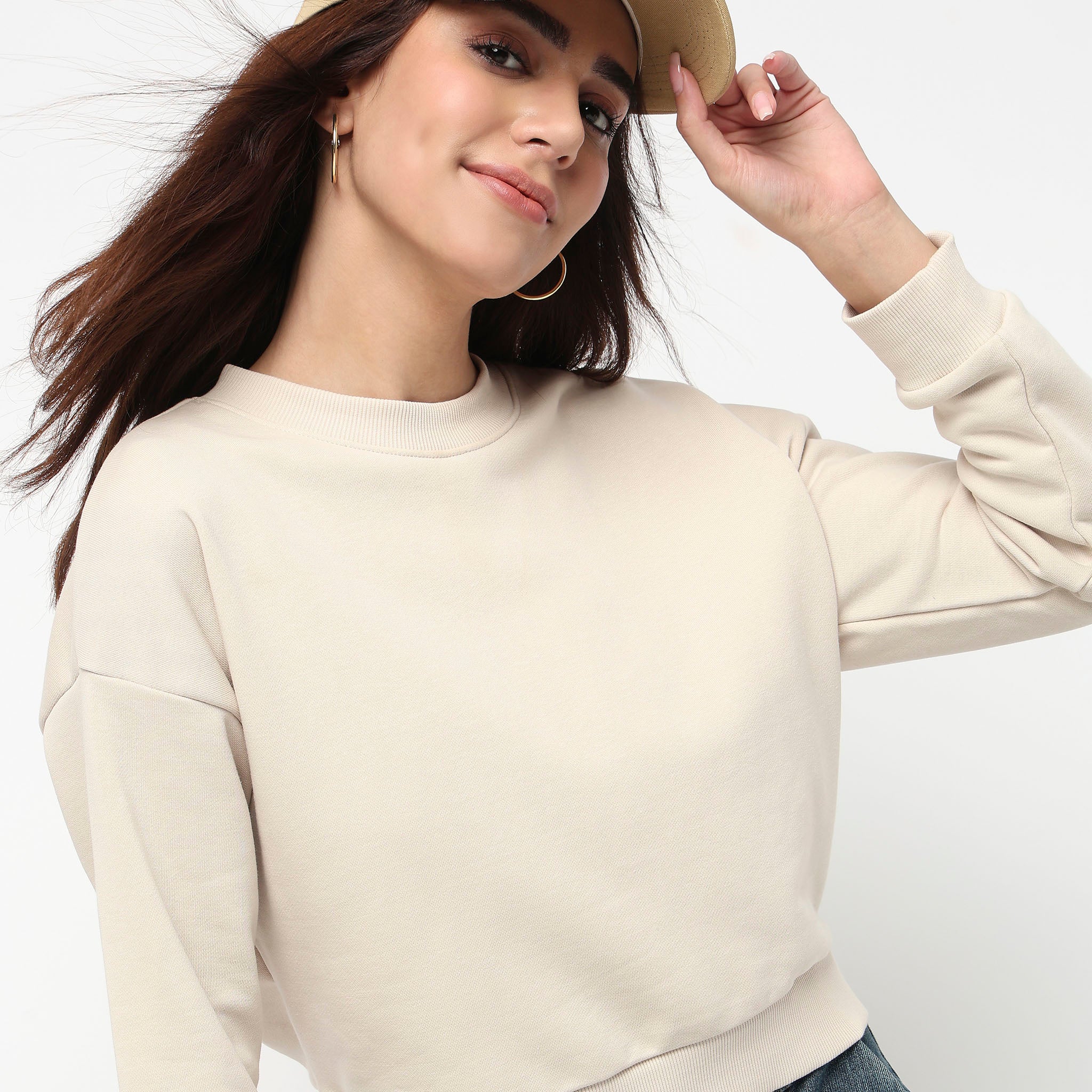 Oversize Cotton Cropped Sweatshirt - Image 14
