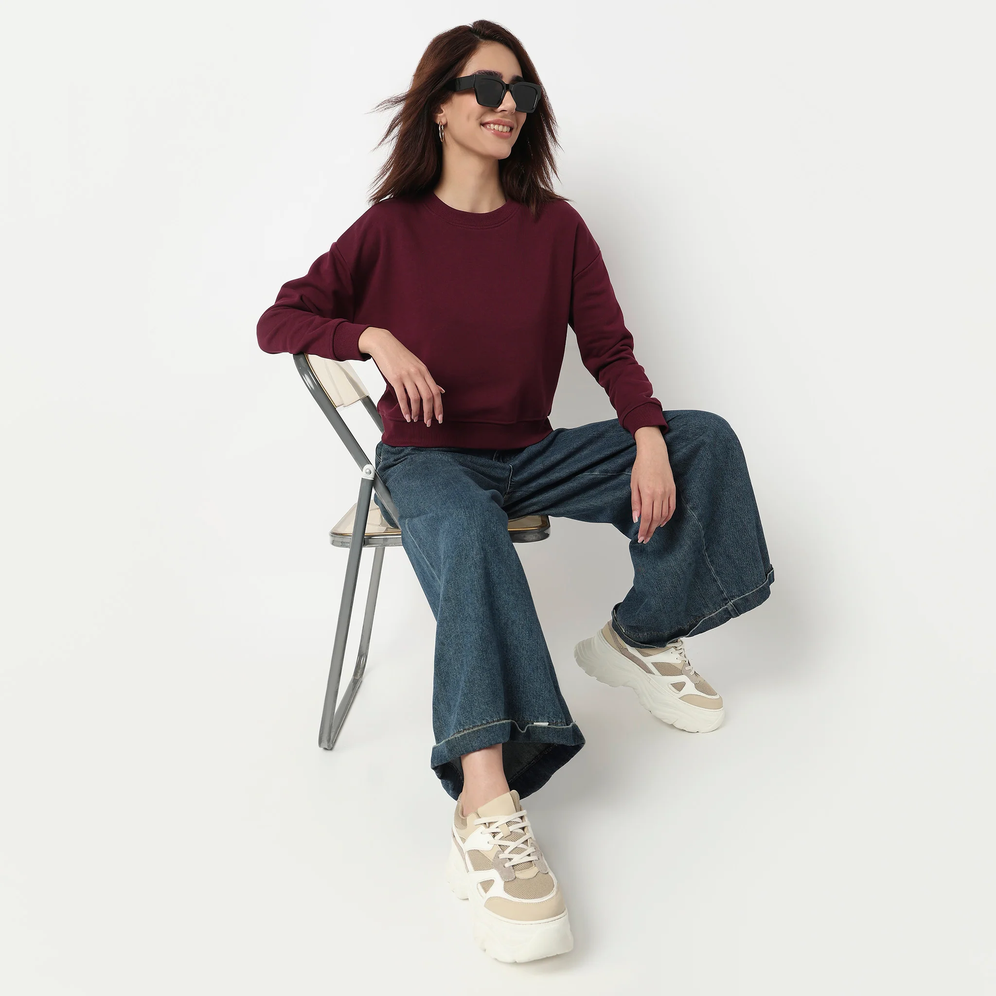 Oversize Cotton Cropped Sweatshirt - Image 16