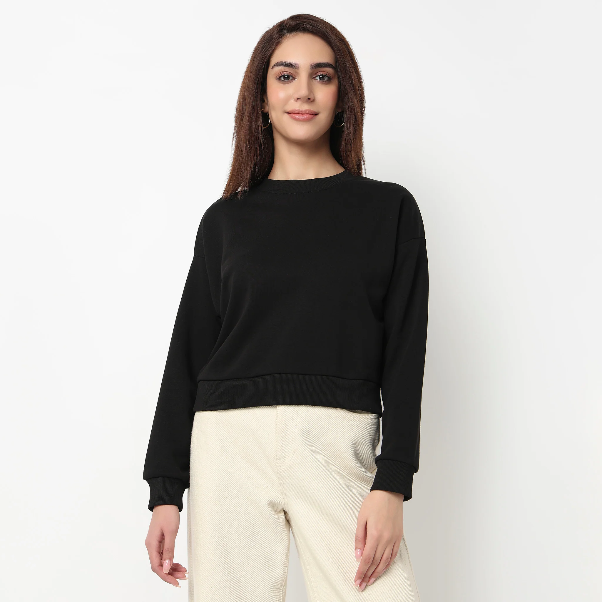 Oversize Cotton Cropped Sweatshirt - Image 2