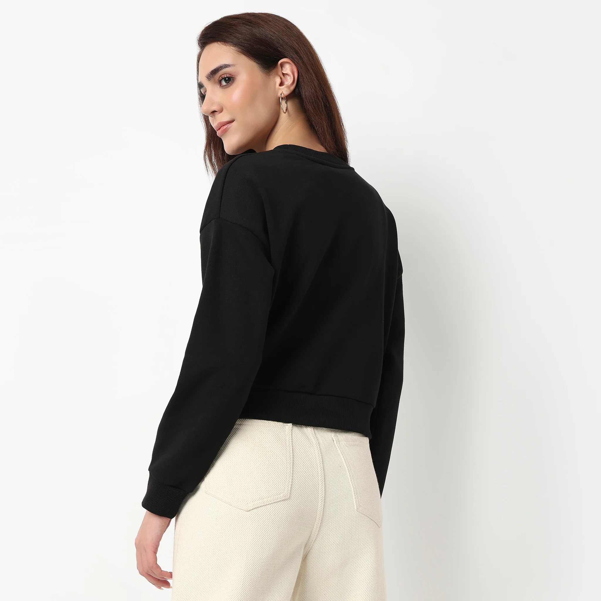 Oversize Cotton Cropped Sweatshirt - Image 3