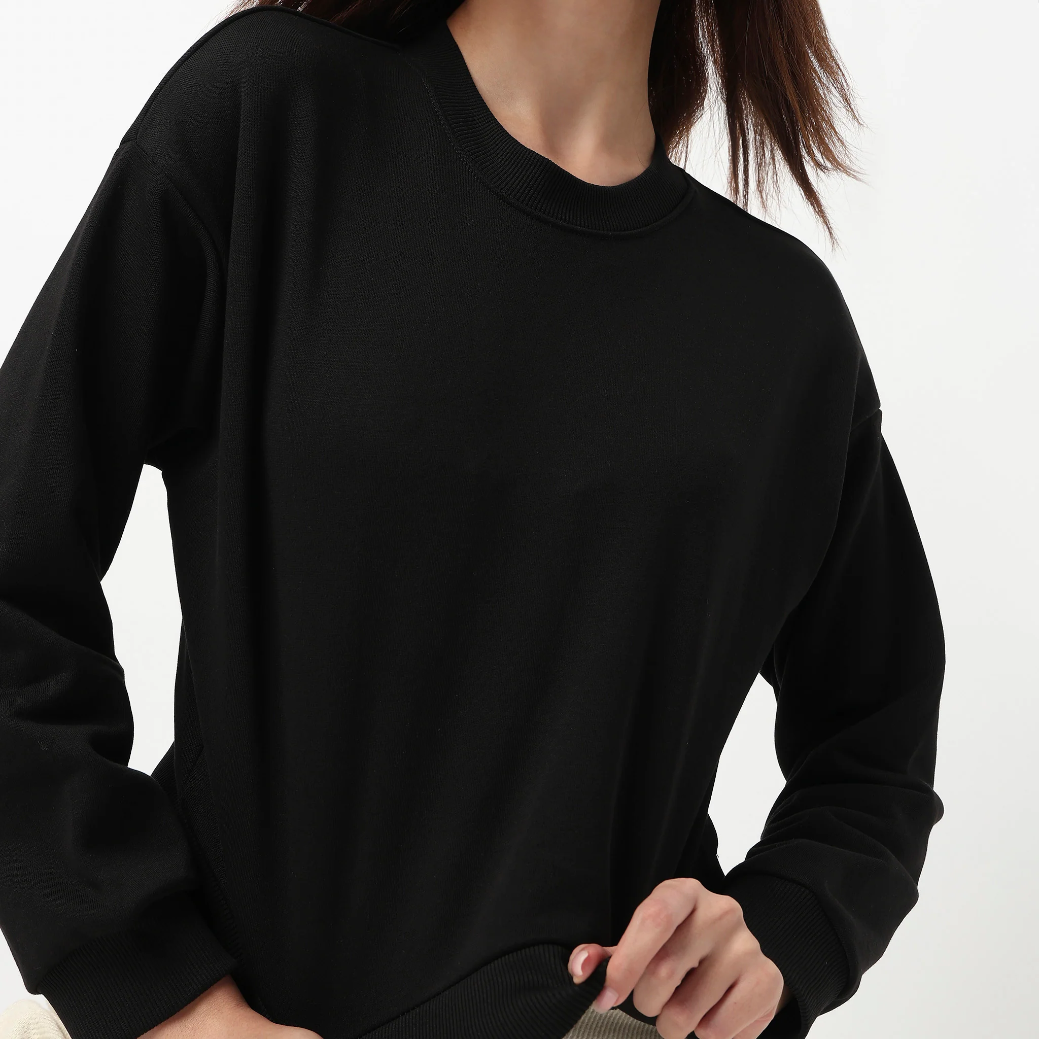 Oversize Cotton Cropped Sweatshirt - Image 4